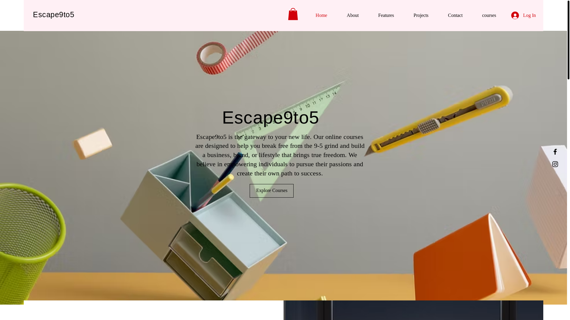 website screenshot of https://escape9to5.in/