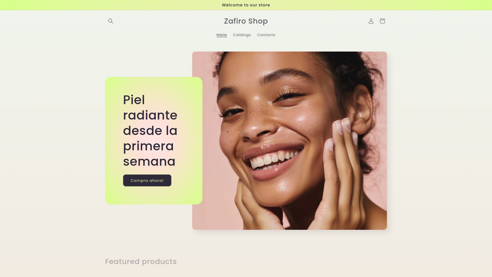 website screenshot of https://zafiroshop.net/