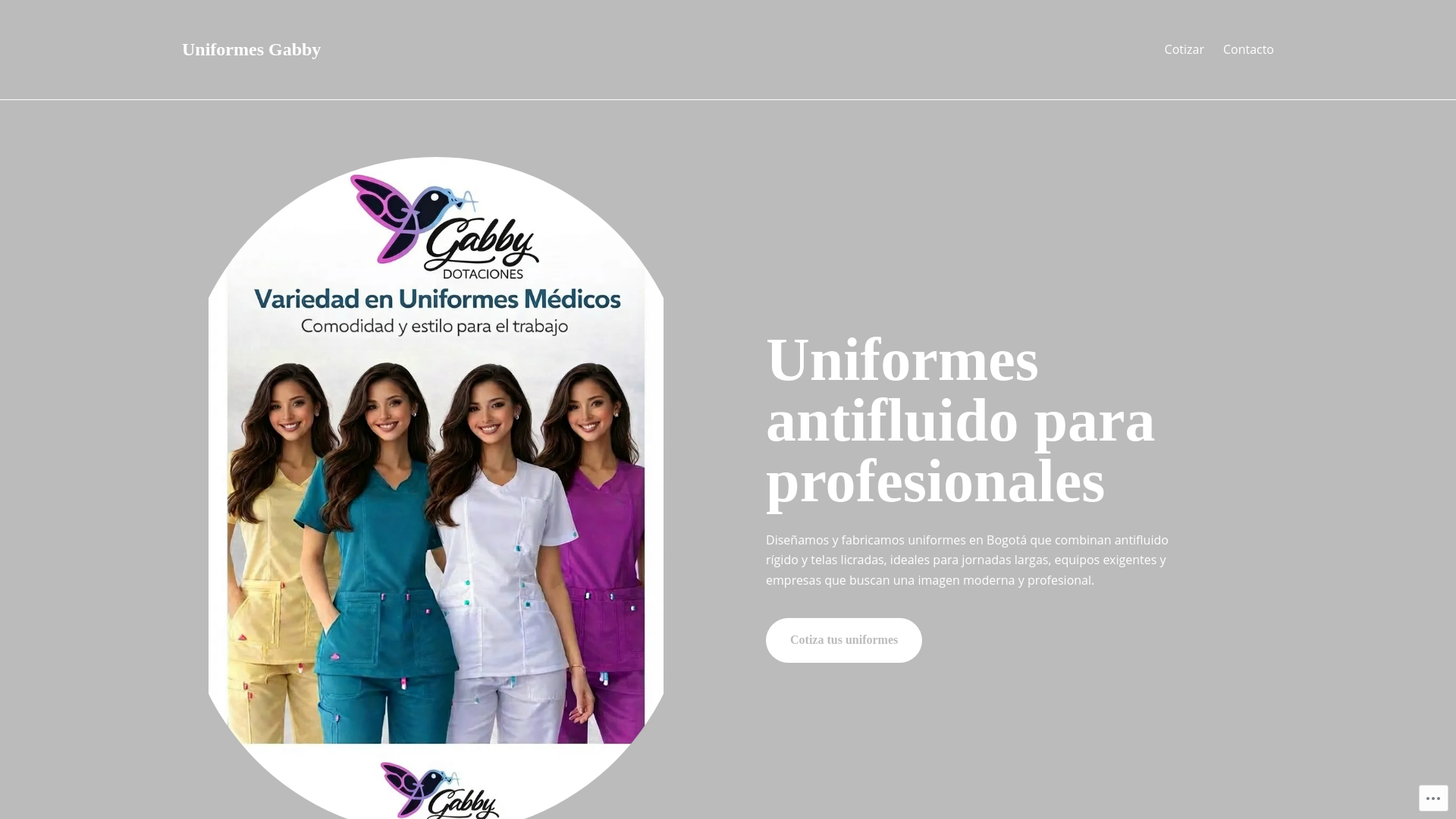 website screenshot of https://gabbyuniformes.com/