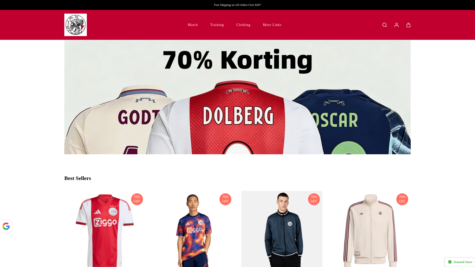 website screenshot of https://ajax-nl.shop/