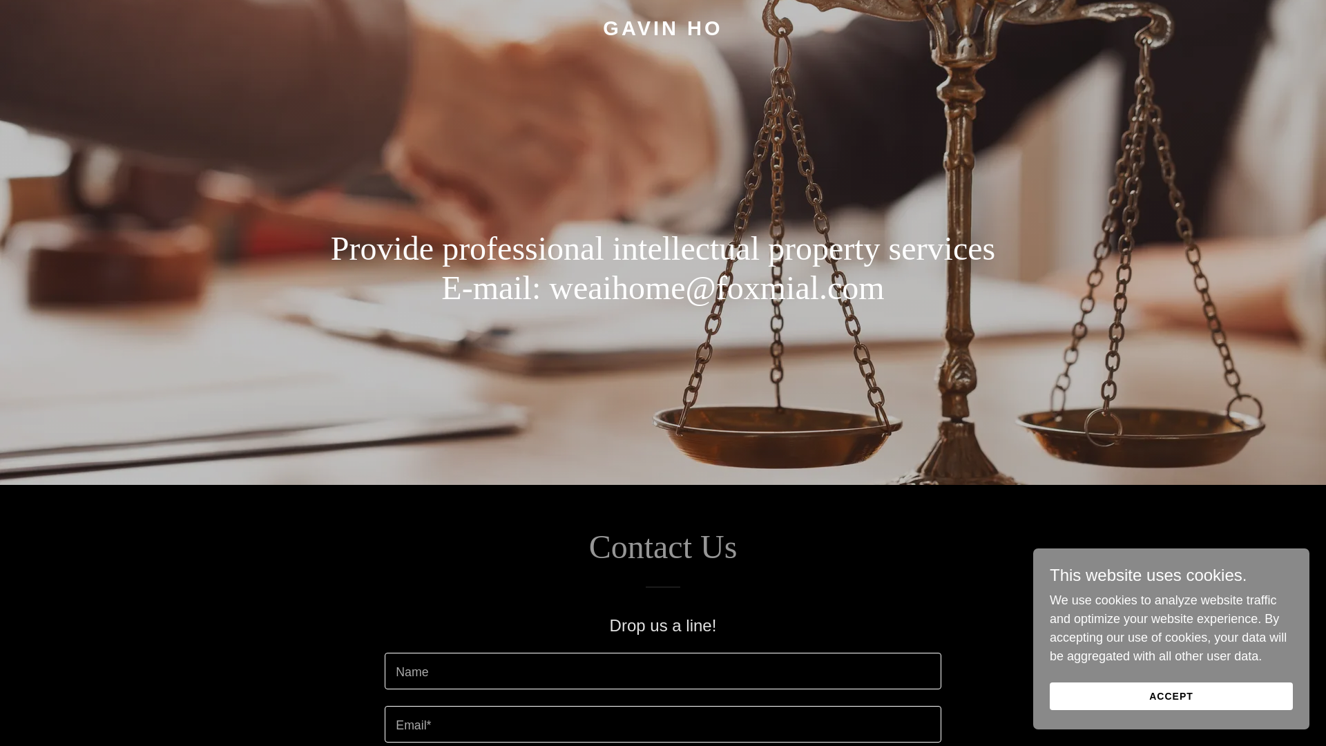 website screenshot of https://gavinho.co/