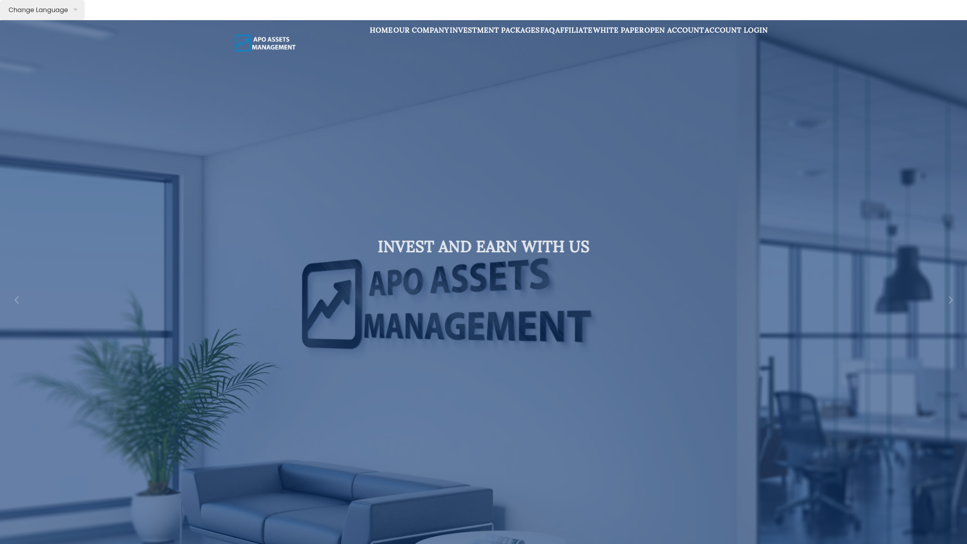 website screenshot of http://www.apoassets.com