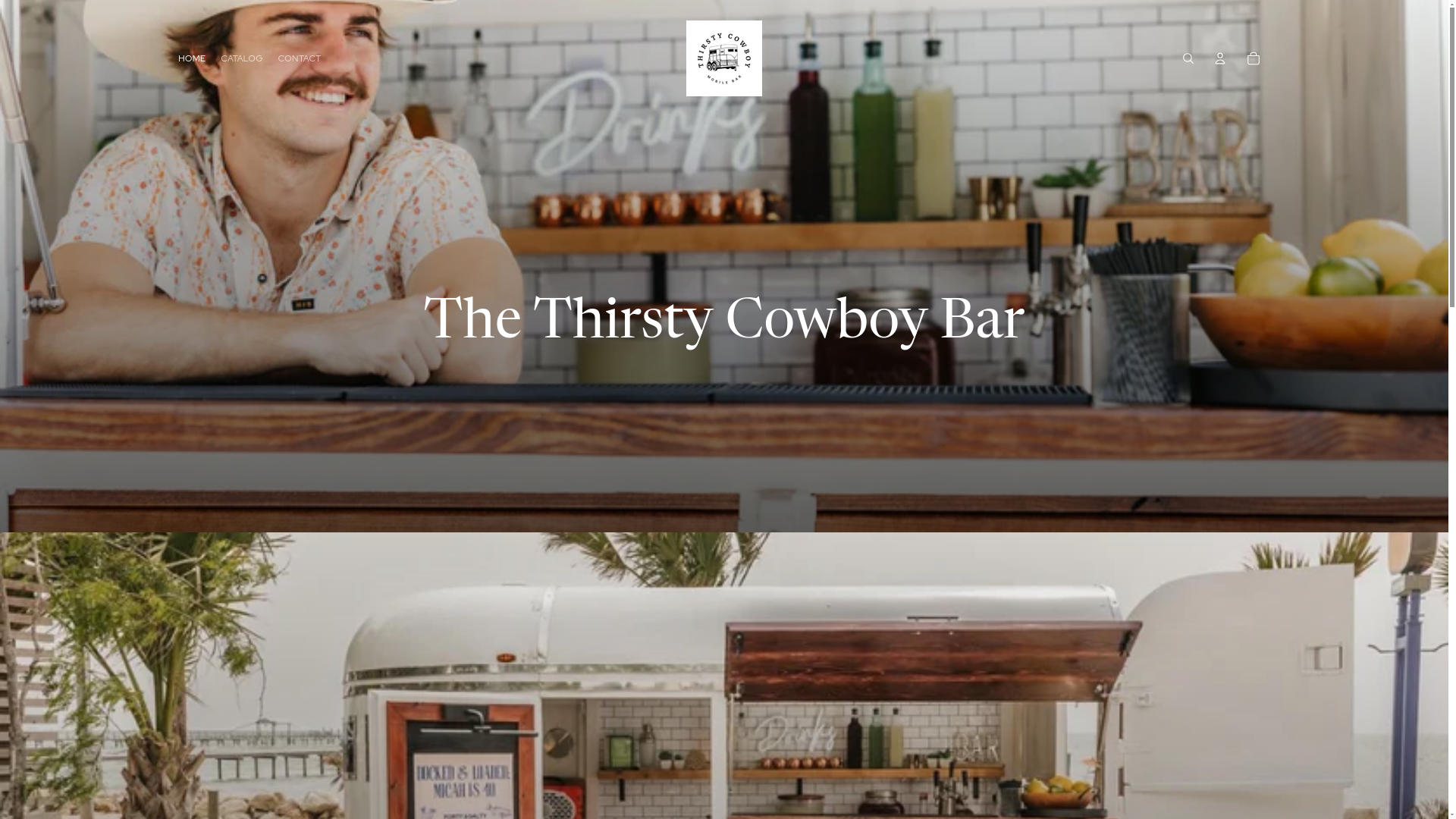 website screenshot of https://thethirstycowboybar.com/