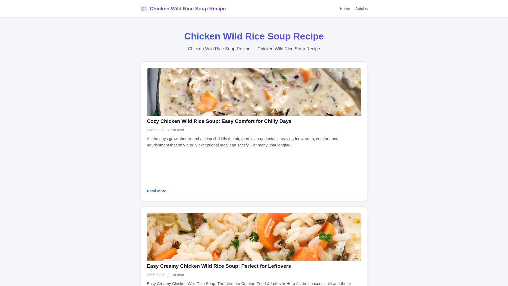 website screenshot of https://chicken-wild-rice-soup-recipe.pages.dev/
