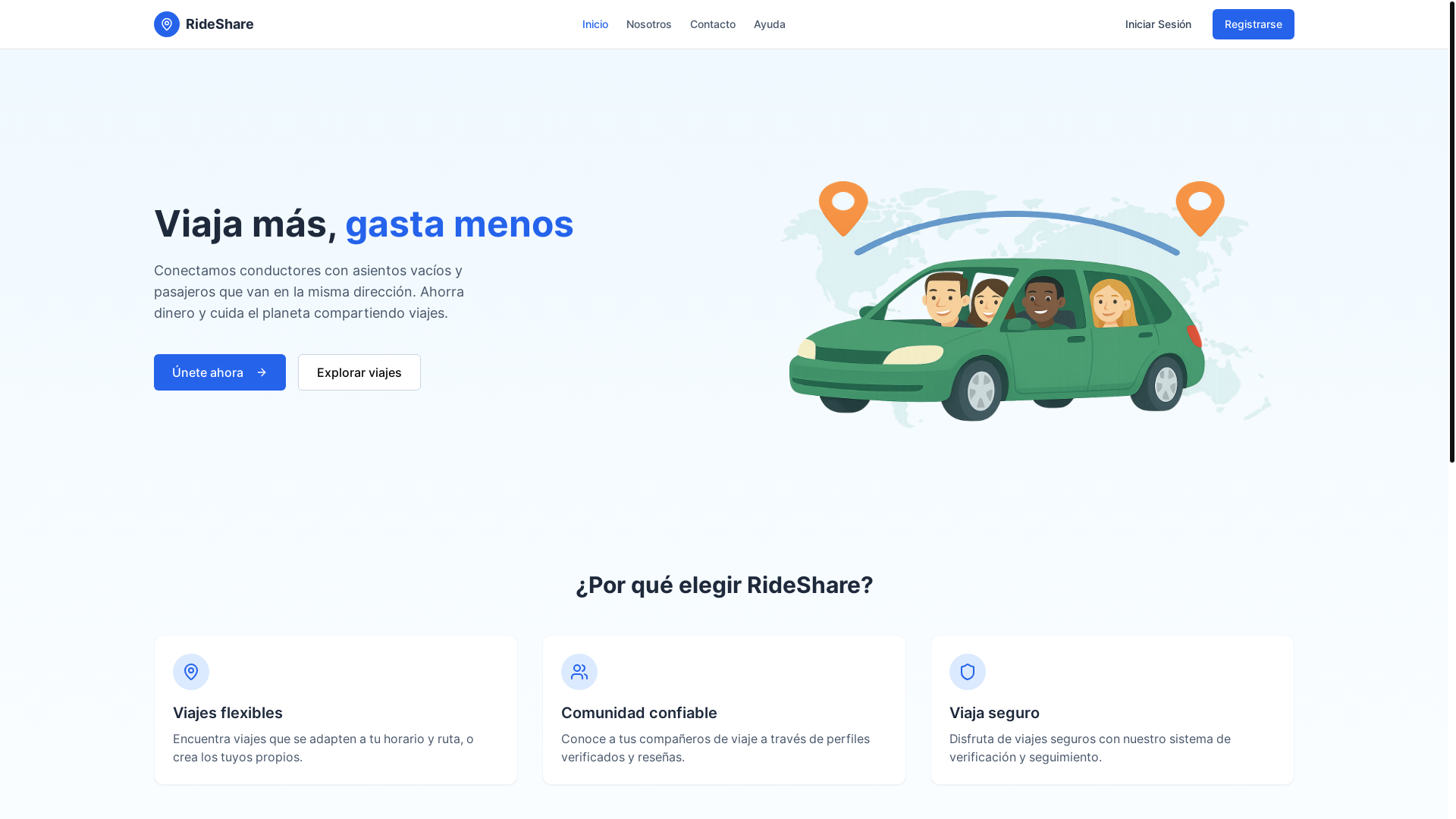 website screenshot of https://rideshare.com.ar/