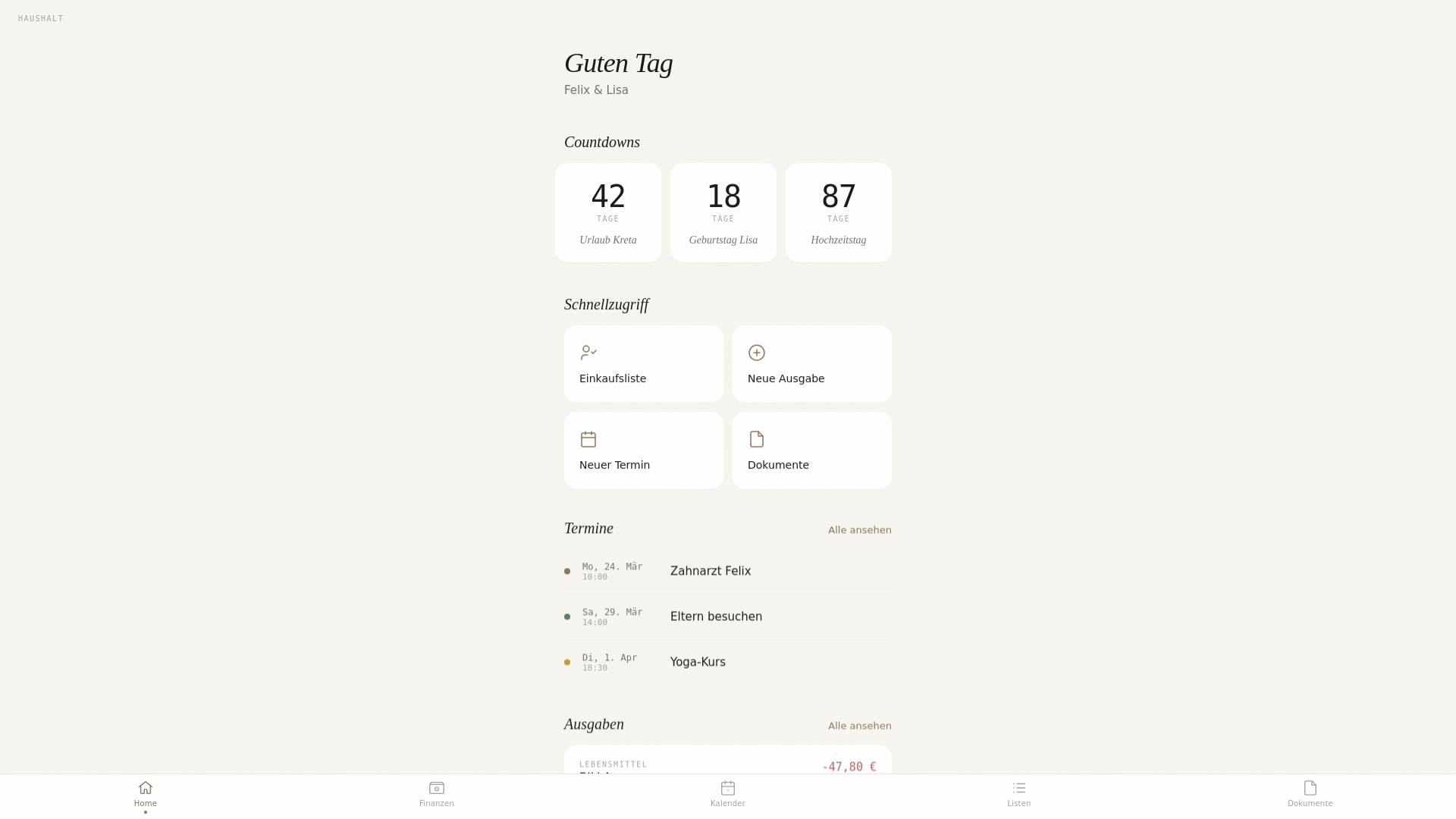 website screenshot of https://haushalts-app.pages.dev/