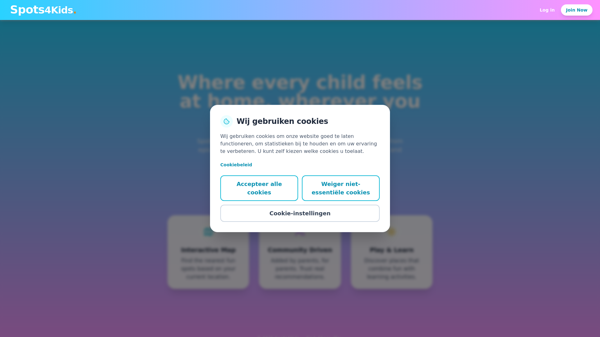 website screenshot of https://spots4kids.nl