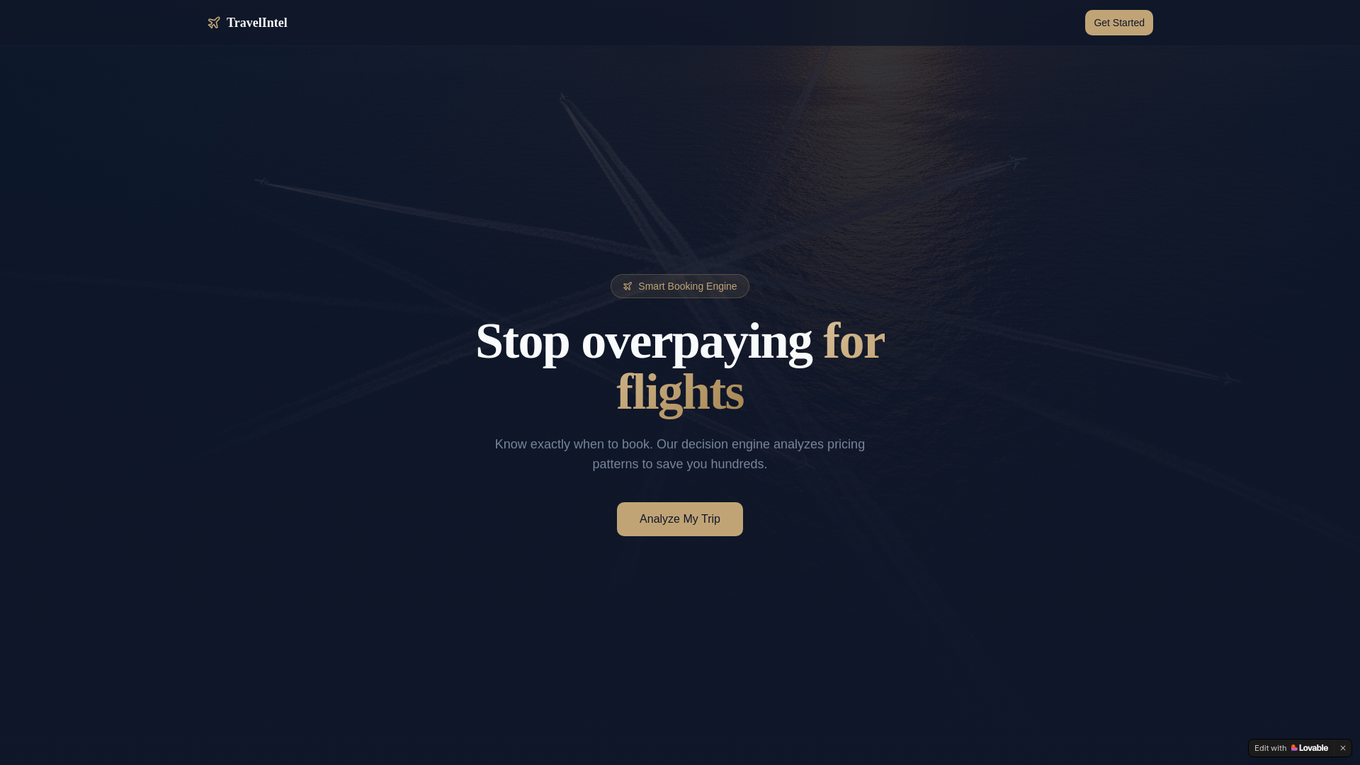 website screenshot of https://travelintel.ai/