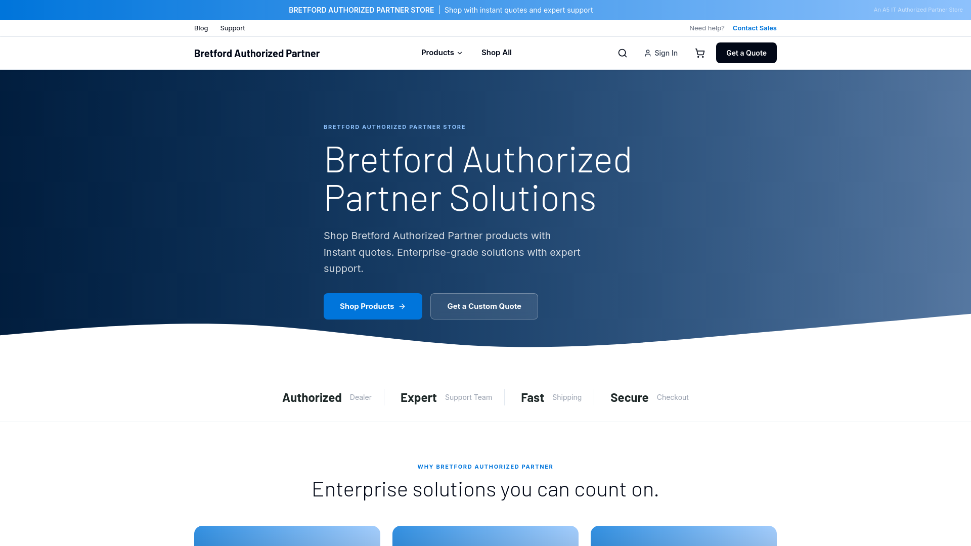 website screenshot of https://bretford-authorized-partner.com