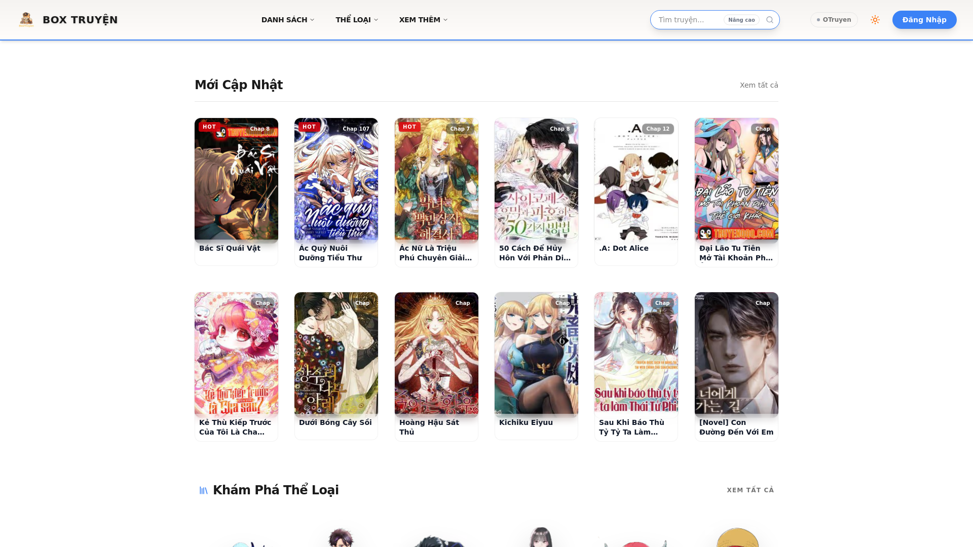 website screenshot of https://xemtruyen.site