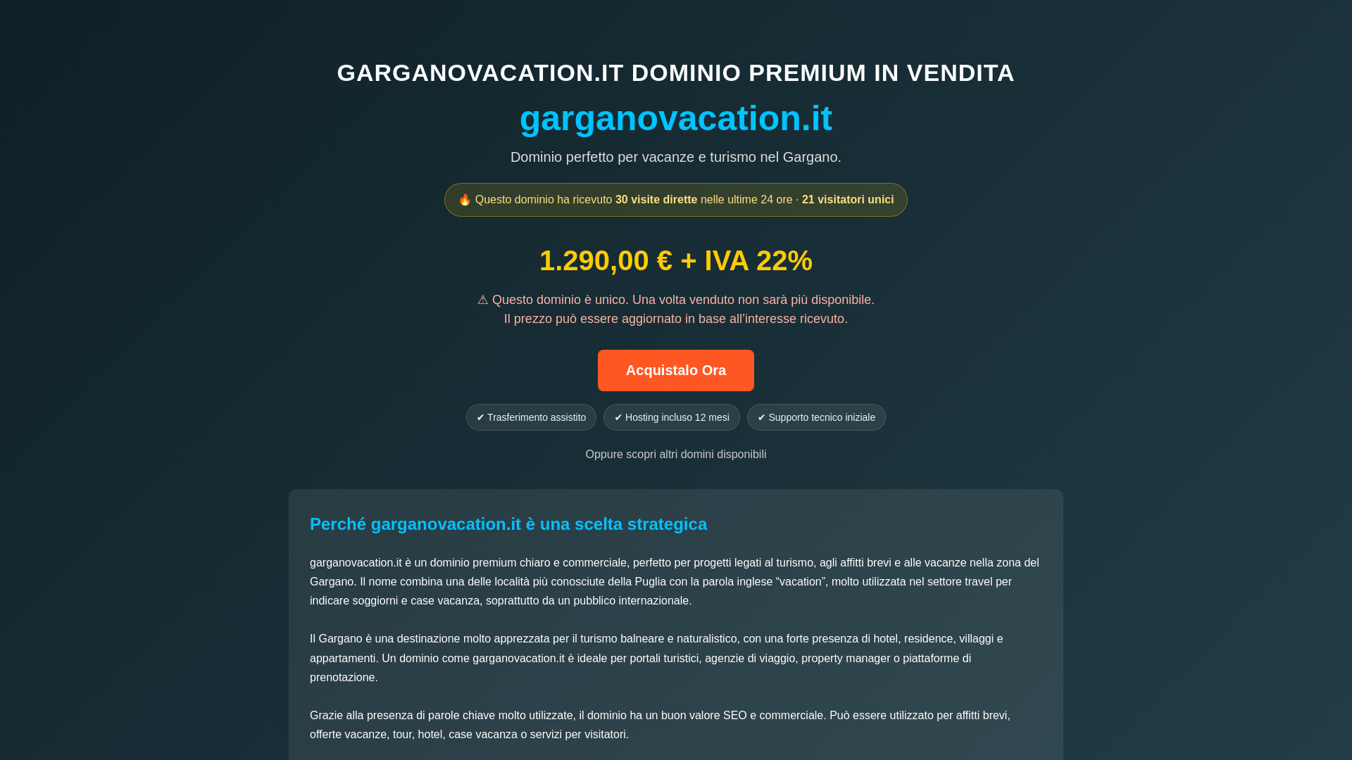 website screenshot of https://garganovacation.it/