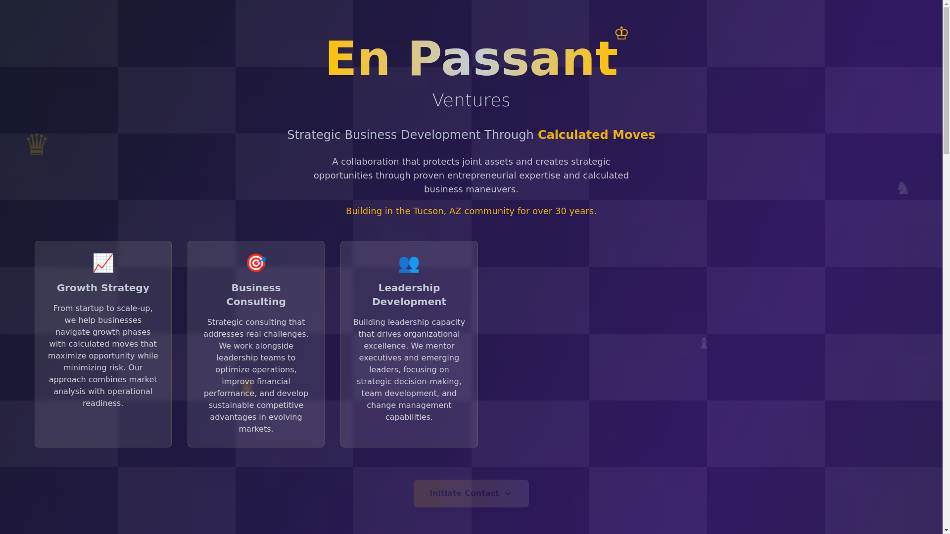 website screenshot of https://enpassantventures.com/