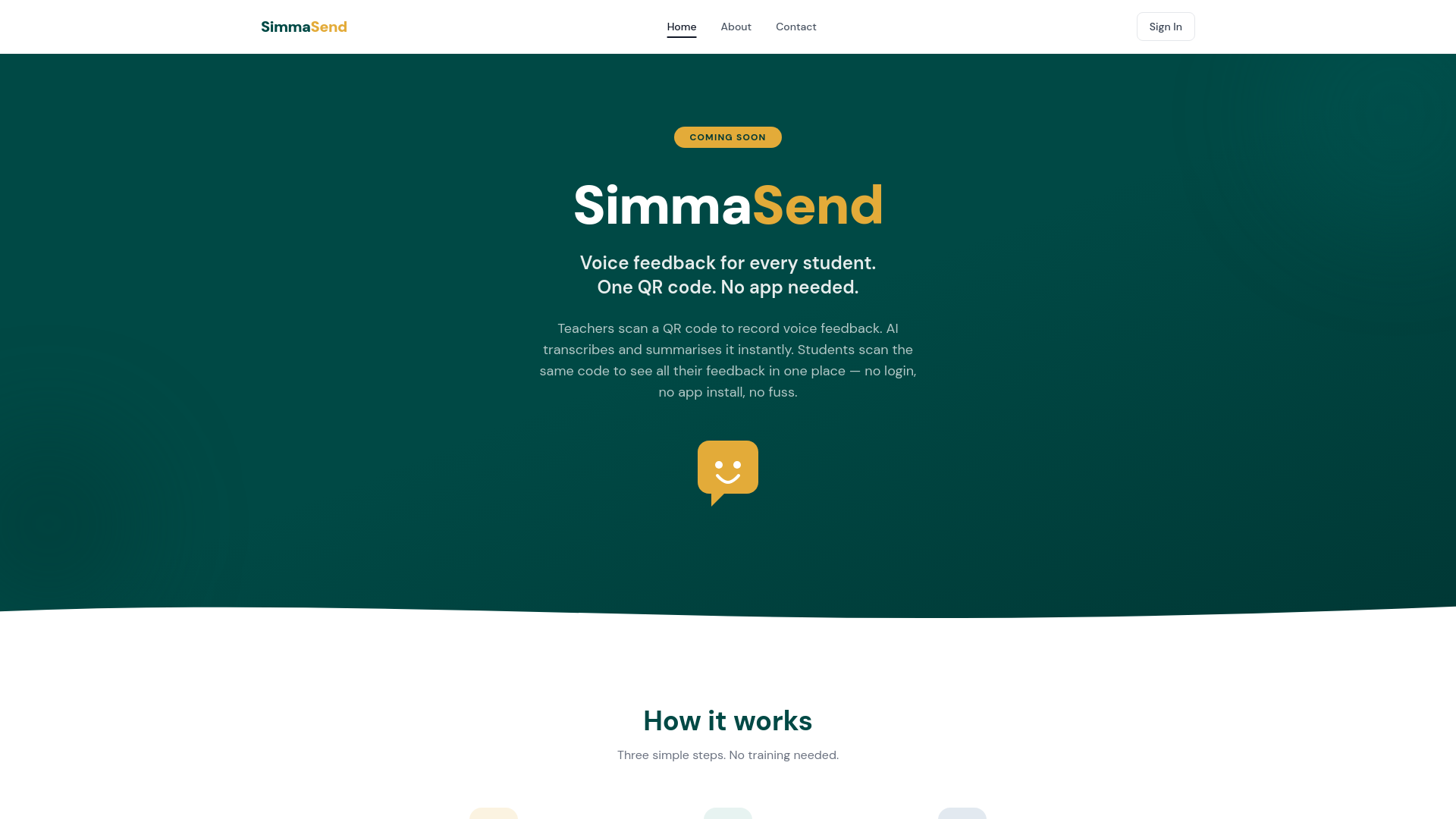 website screenshot of https://simmasend.com/