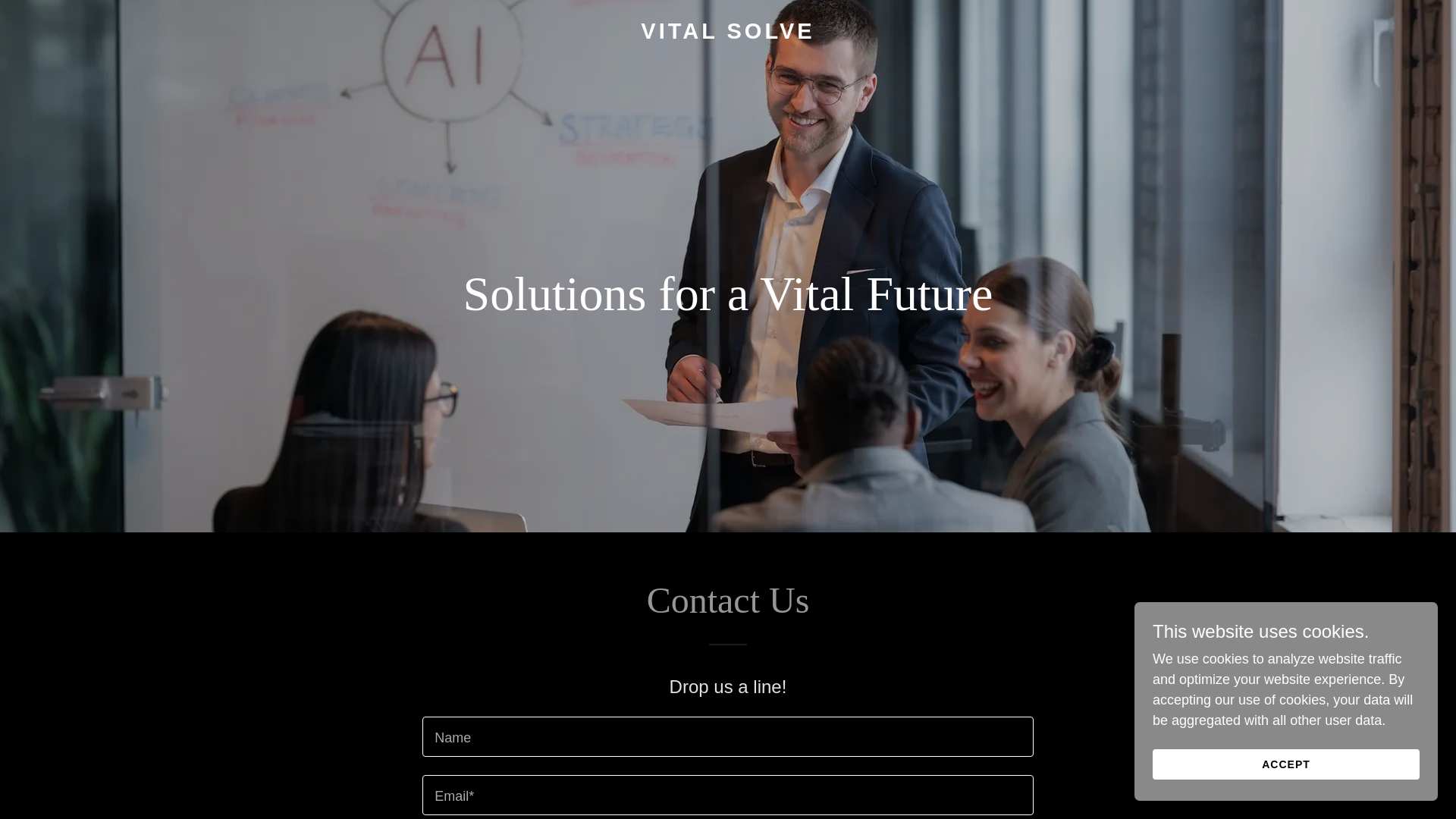 website screenshot of https://vitalsolve.org/