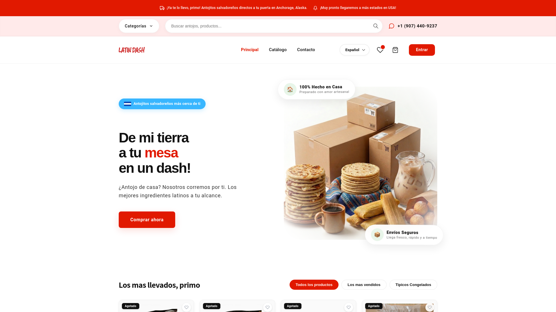 website screenshot of https://latindash.com/