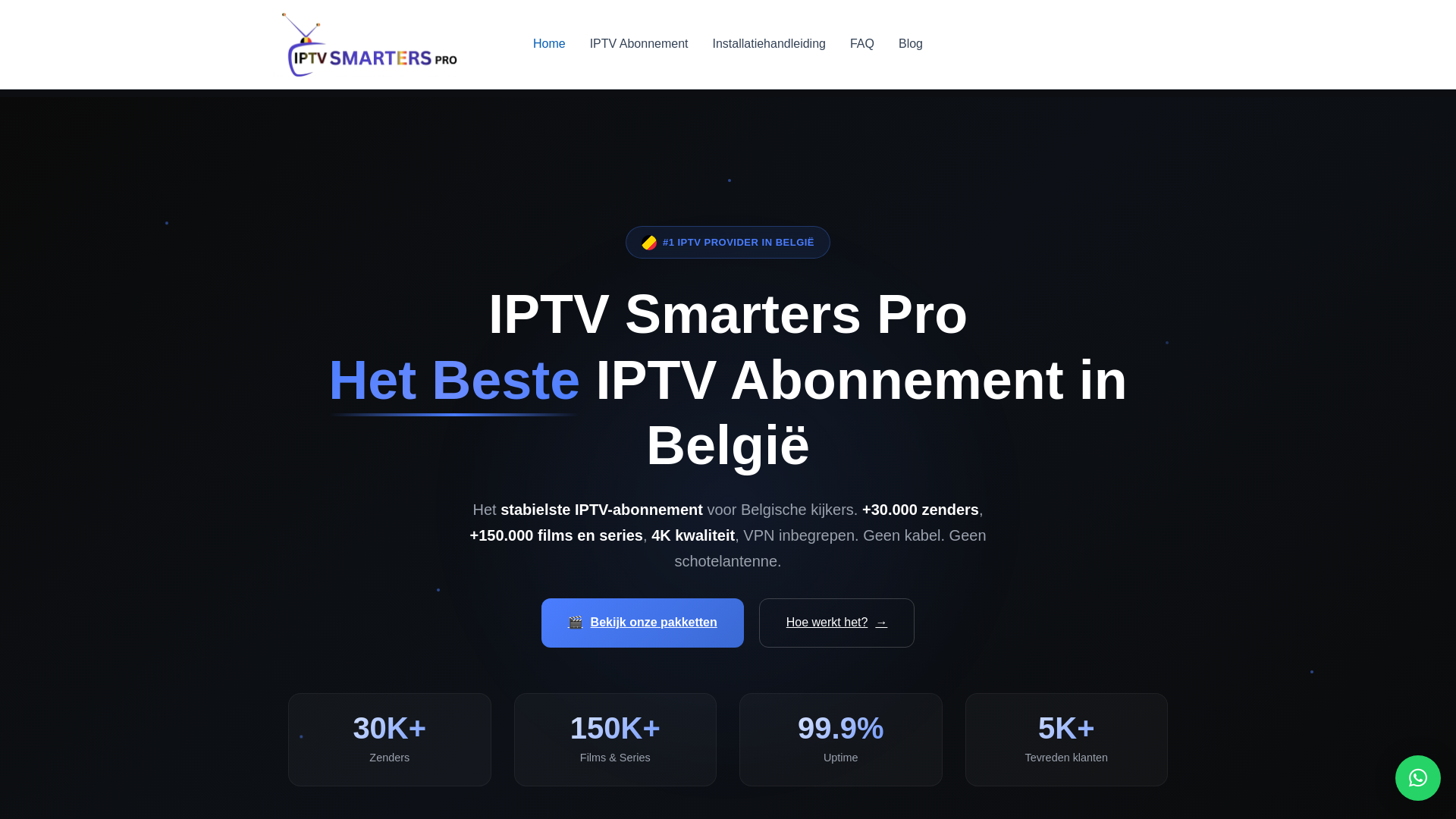 website screenshot of https://iptvsmarterspro-be.com