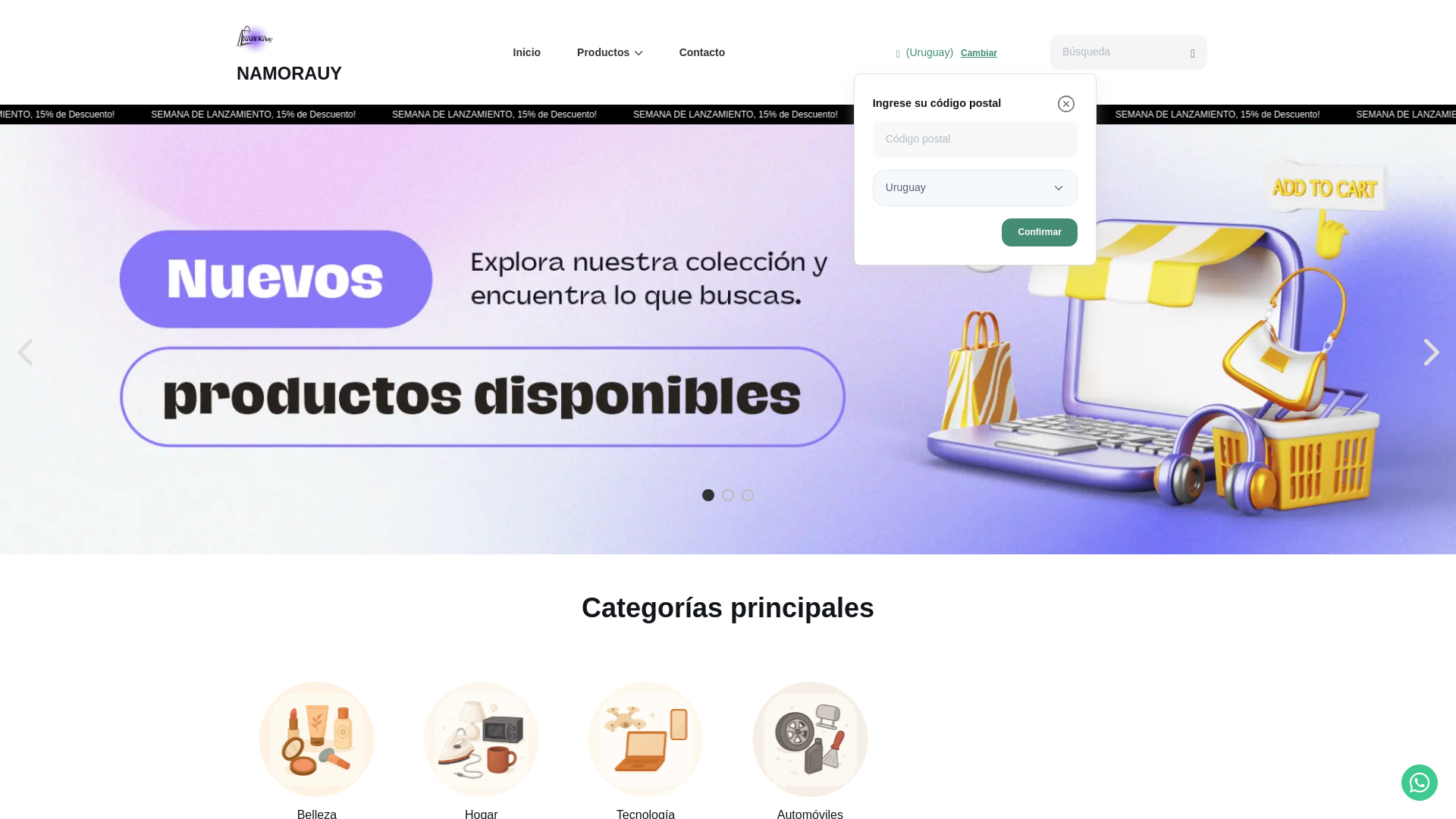 website screenshot of https://namorauy.com/