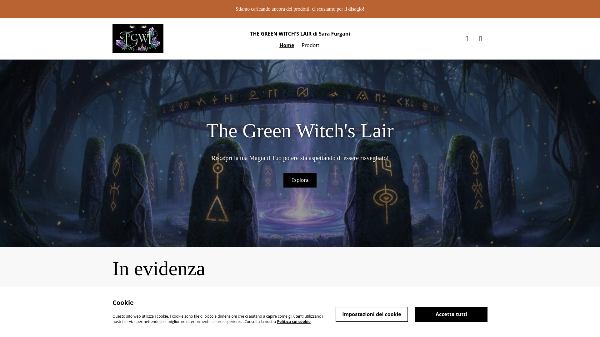 website screenshot of https://thegreenwitchslair.com/