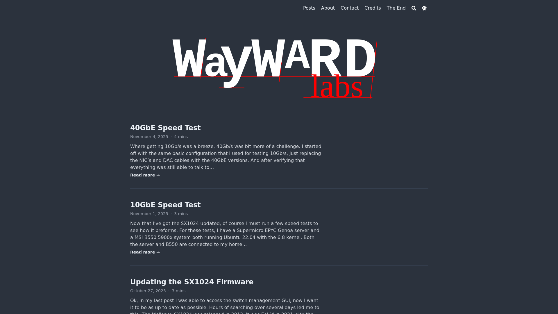 website screenshot of https://waywardlabs.net/