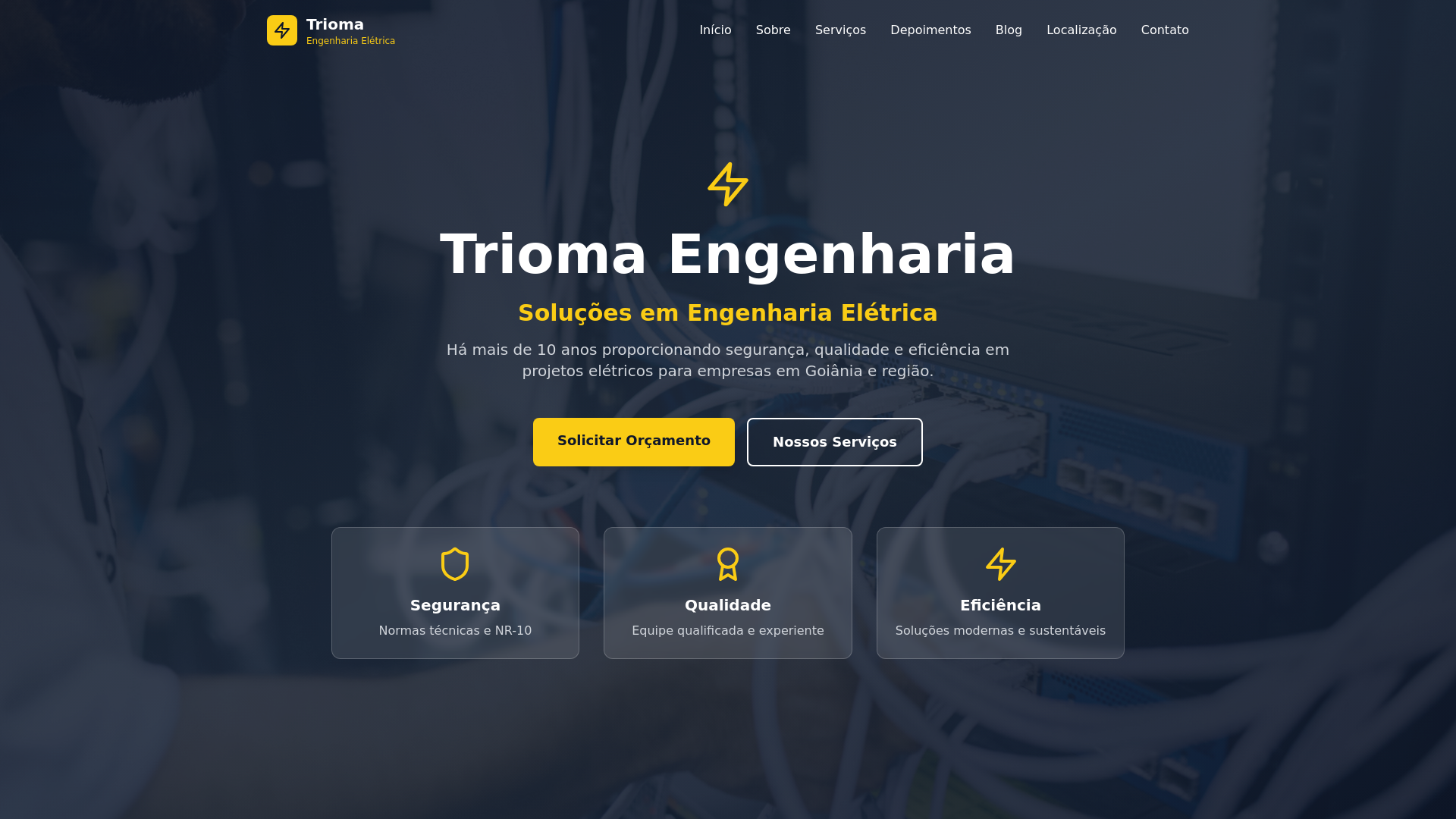 website screenshot of https://triomaengenhariaeletrica.shop