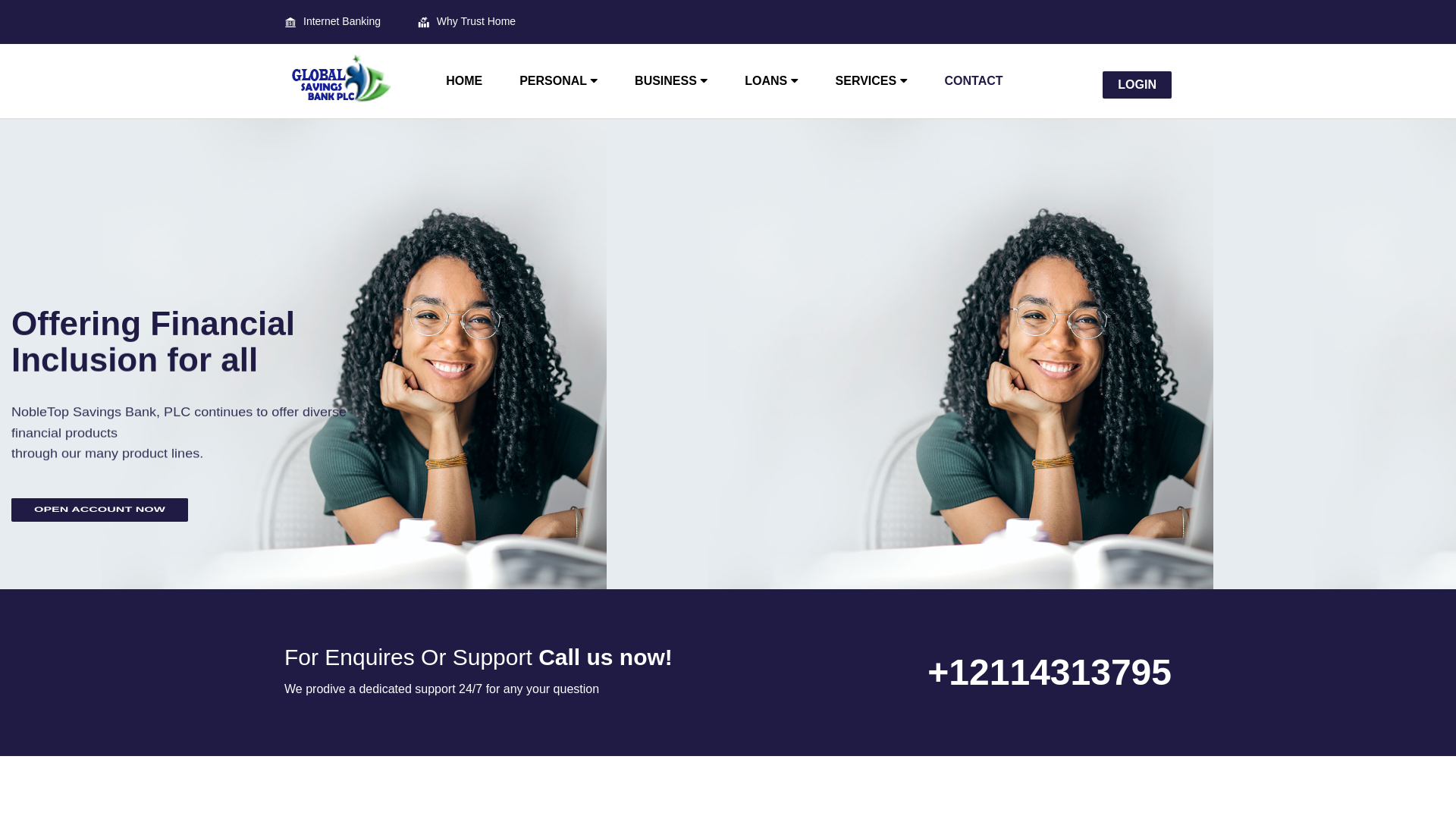 website screenshot of https://nobletopsavings.org/