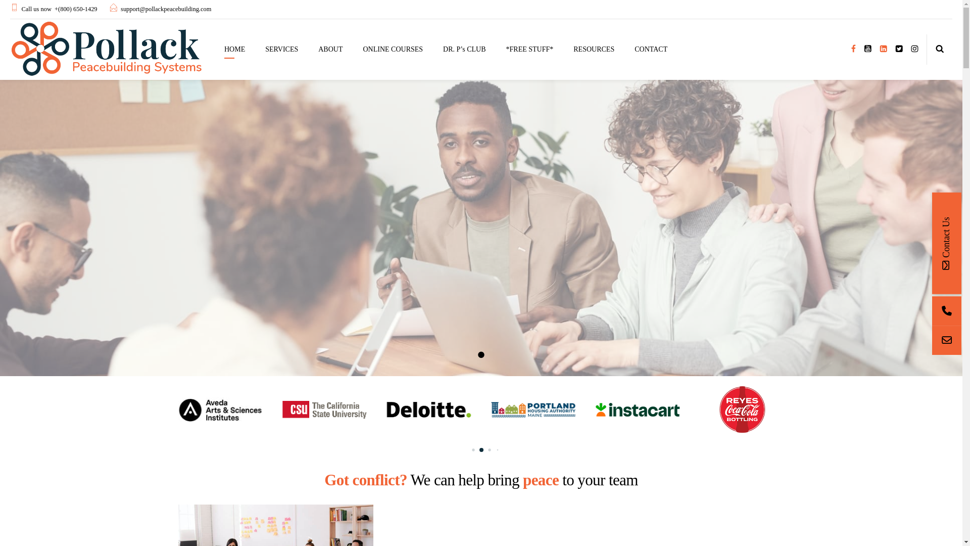 website screenshot of https://getpollackpeacebuilding.com/