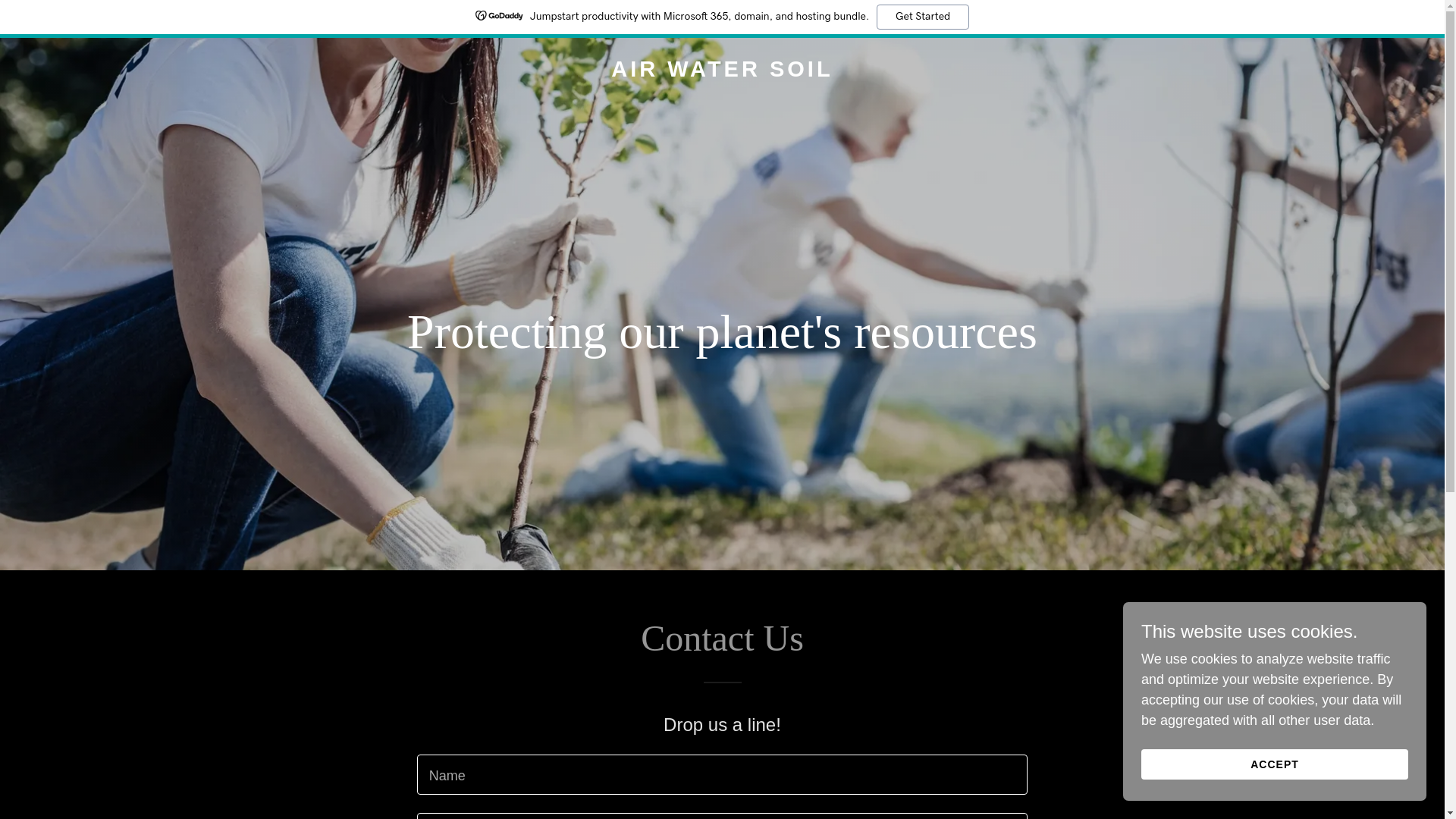 website screenshot of https://airwatersoil.org/