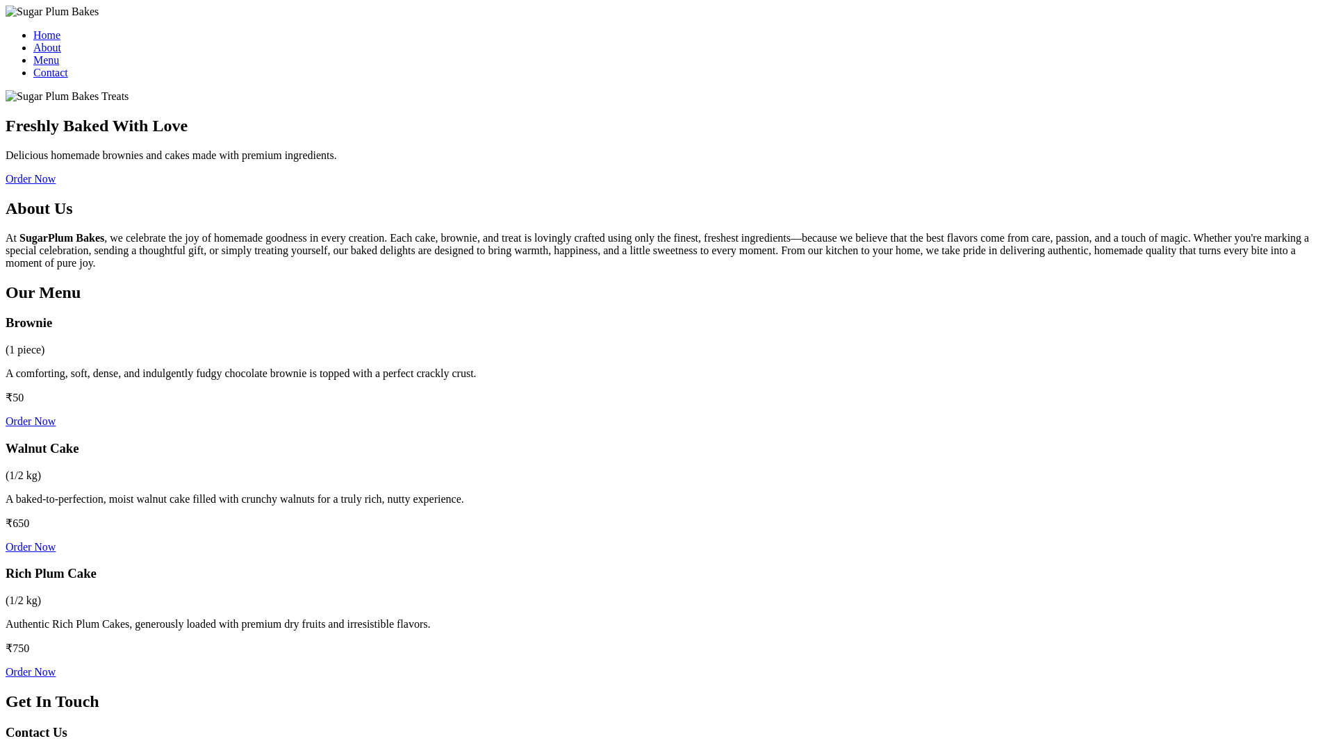 website screenshot of https://sugarplumbakes.pages.dev/