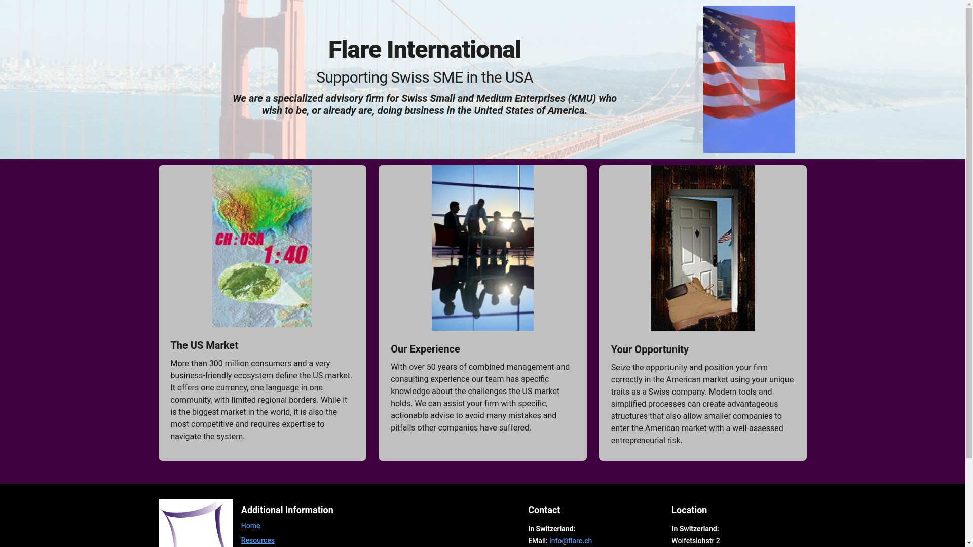 website screenshot of https://flare-international.com/