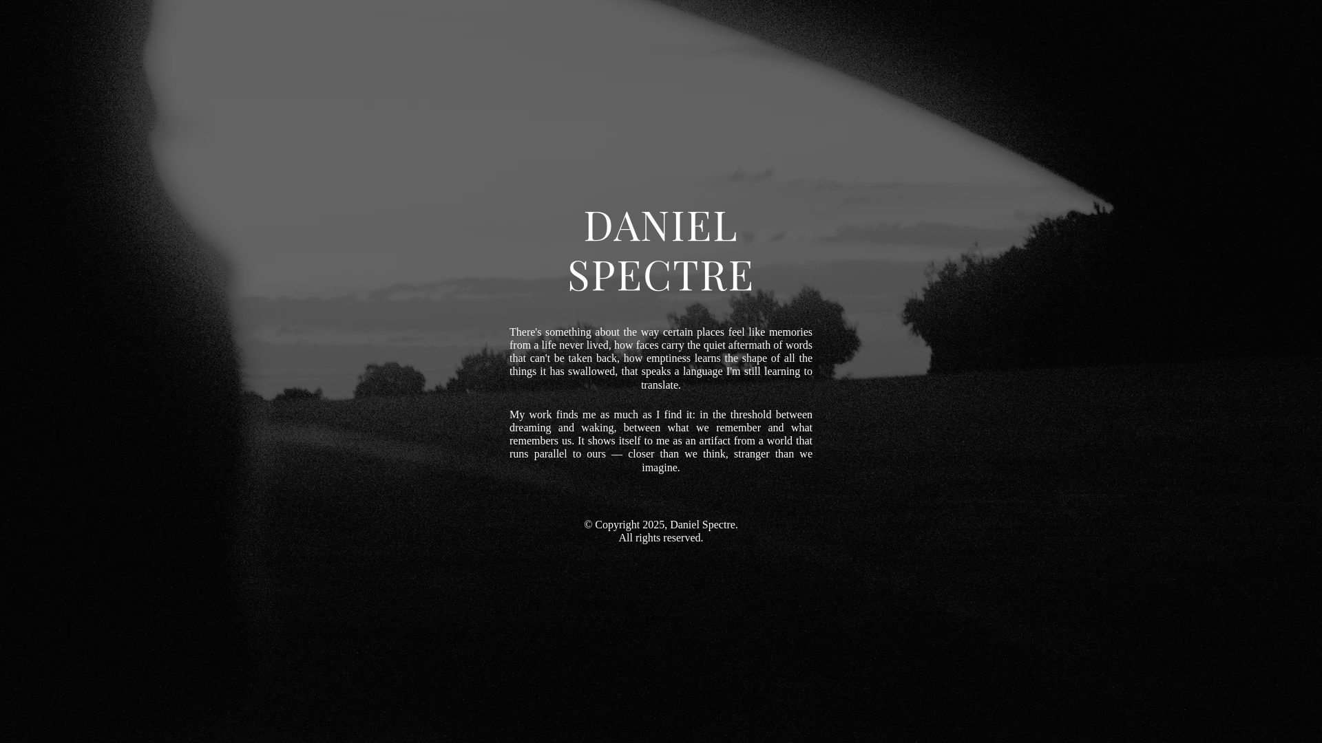 website screenshot of https://danielspecter.com/