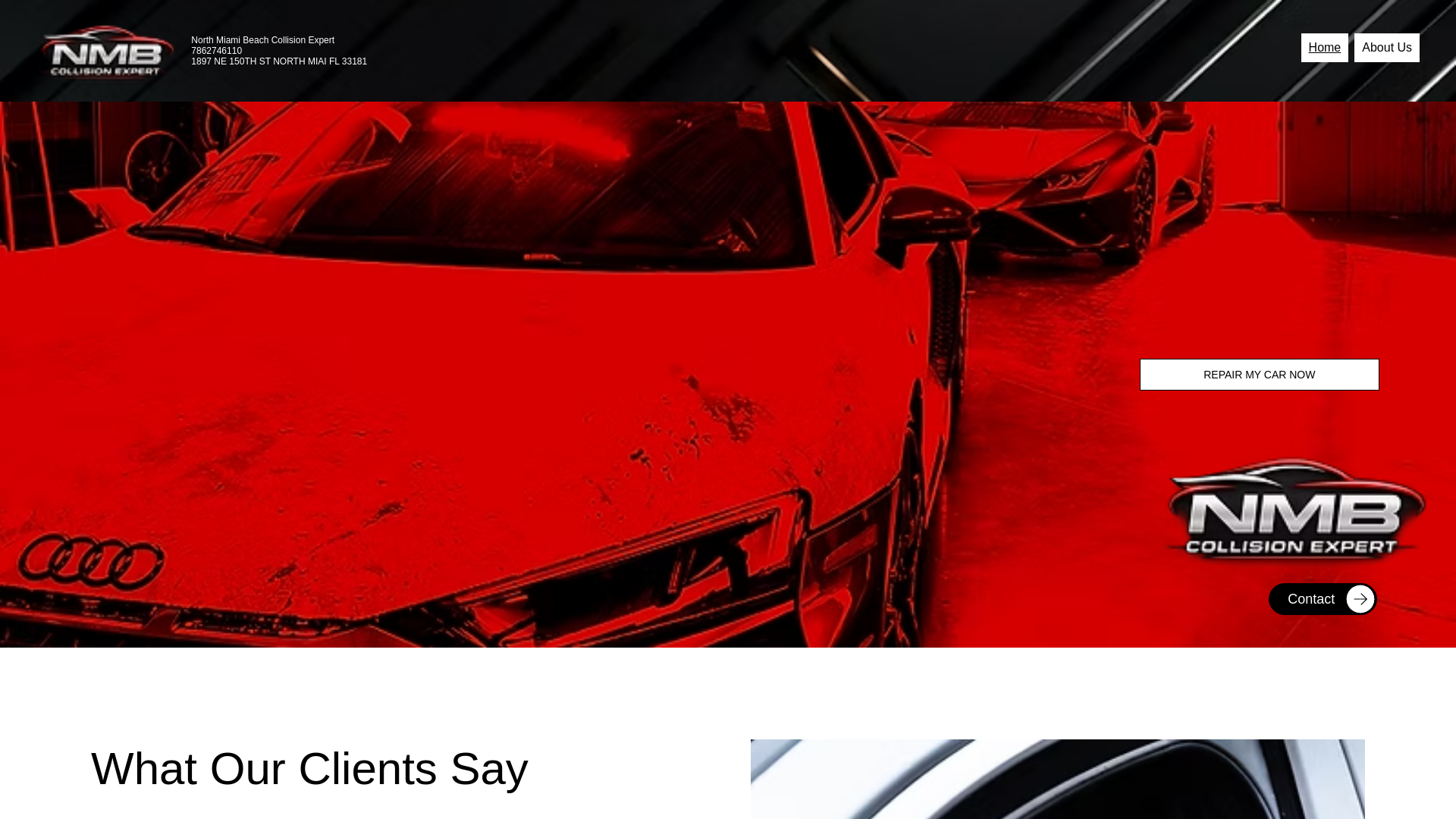 website screenshot of https://nmbcollisionexperts.com/