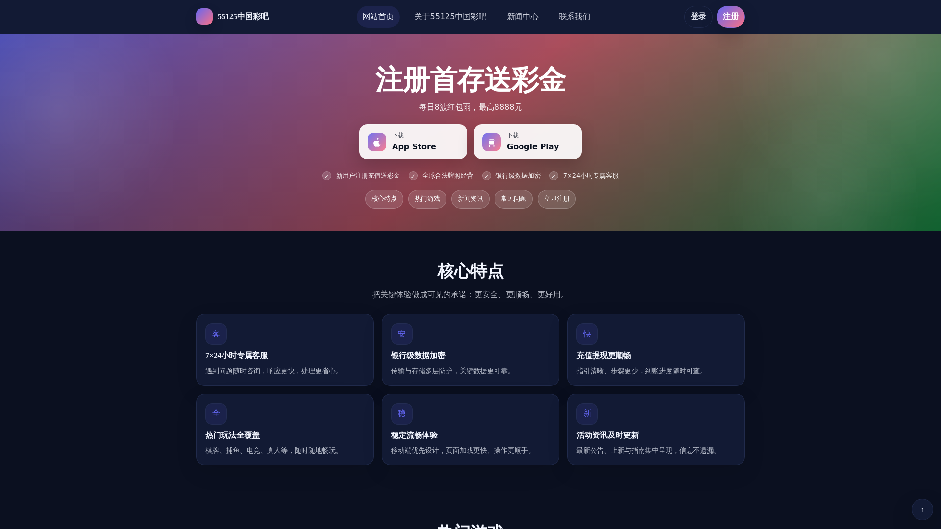 website screenshot of https://55125lotteryh5.com/