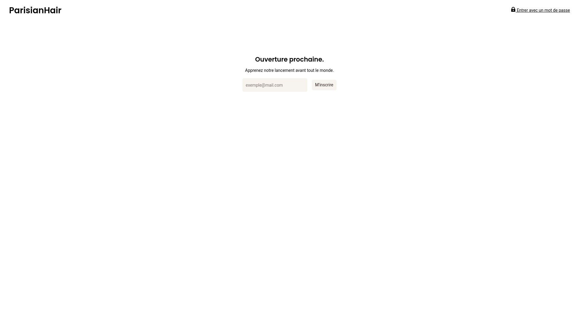 website screenshot of https://parisianhair.shop/