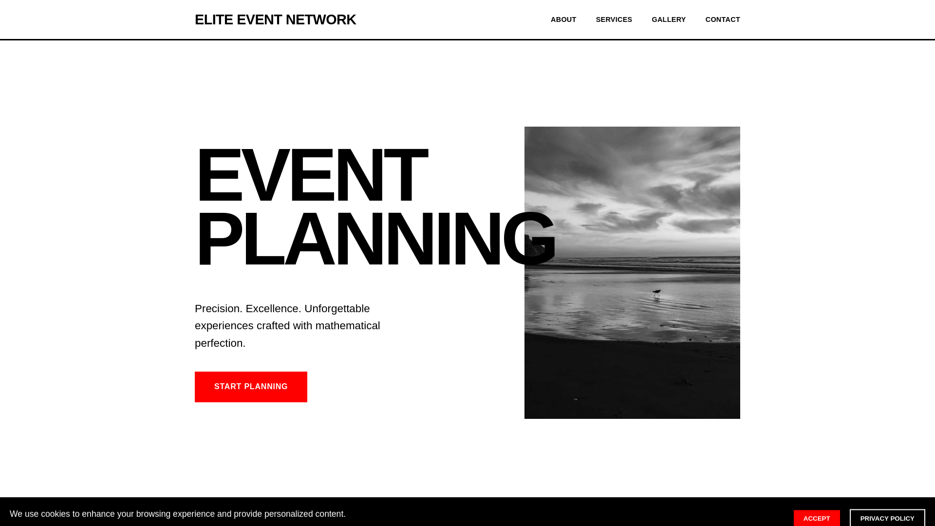 website screenshot of https://eliteeventnetwork.digital/