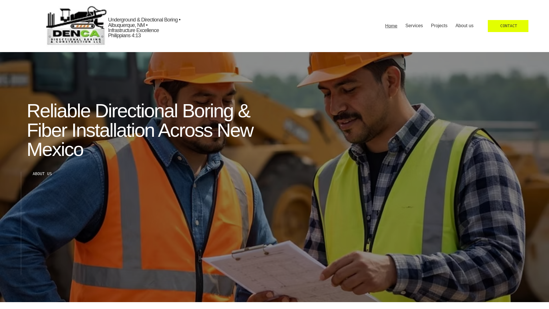 website screenshot of https://dencaconstructionnm.com/