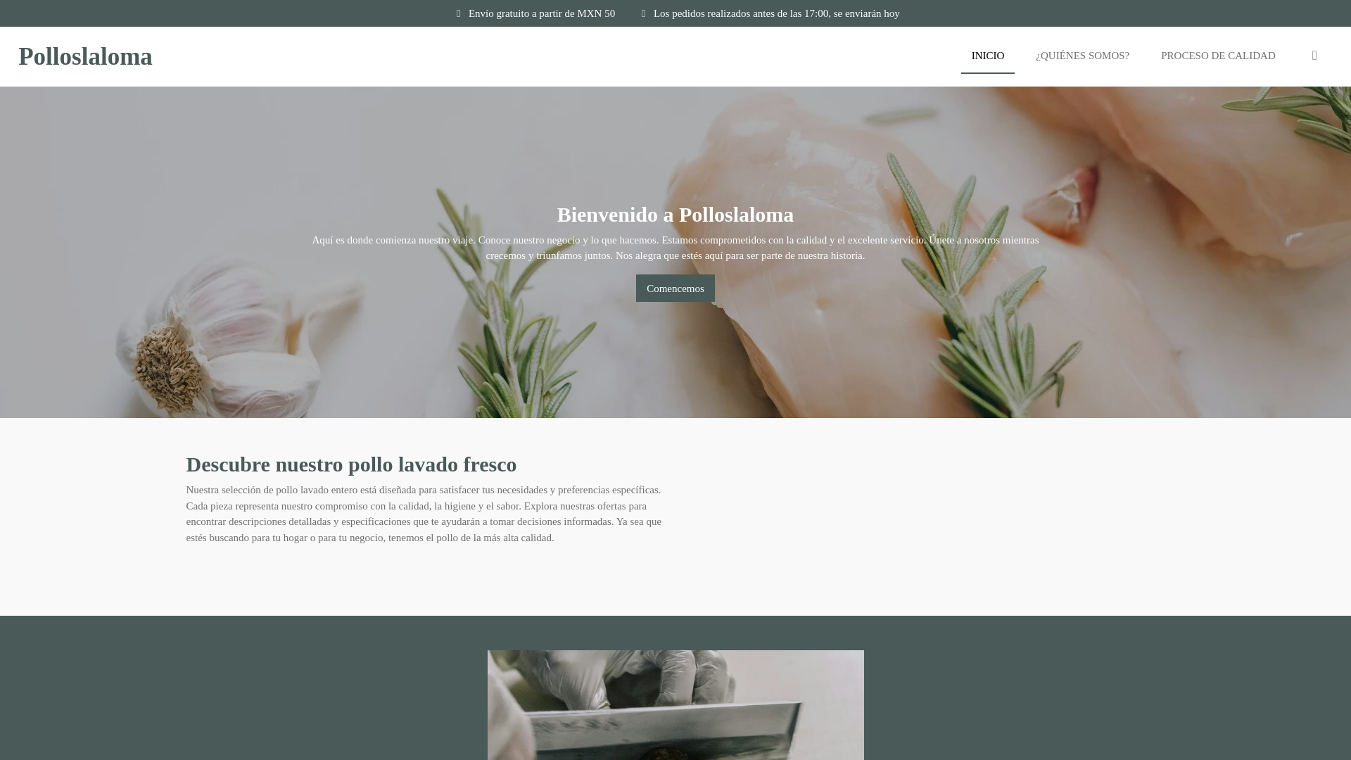 website screenshot of https://polloslaloma.com/