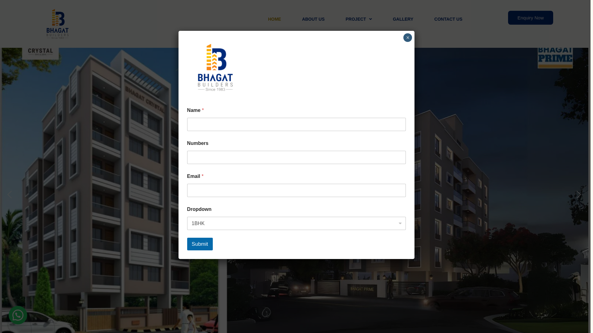 website screenshot of https://bhagatbuilders.in/