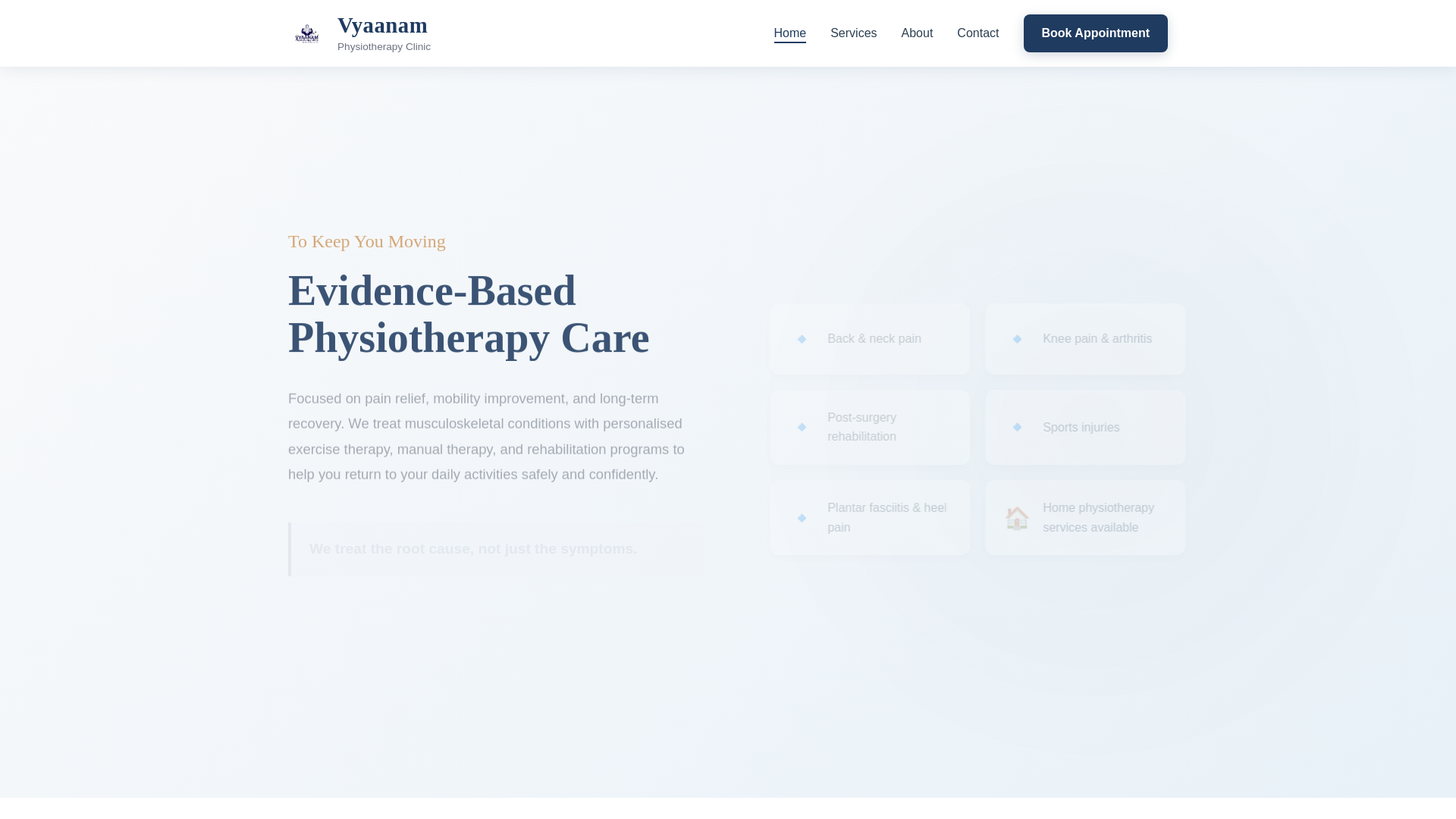 website screenshot of https://vyaanam.in/
