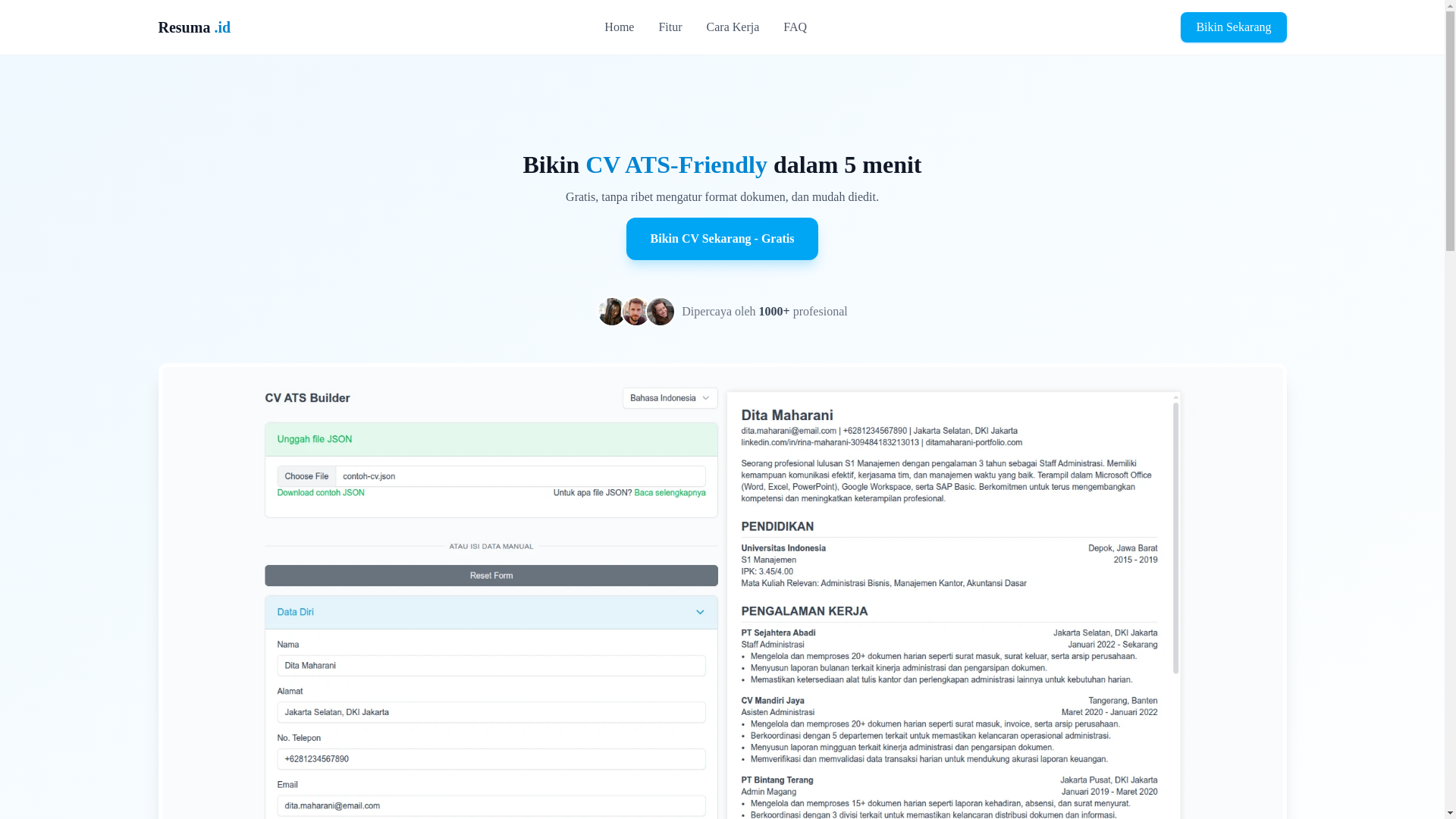 website screenshot of https://cvats.web.id/