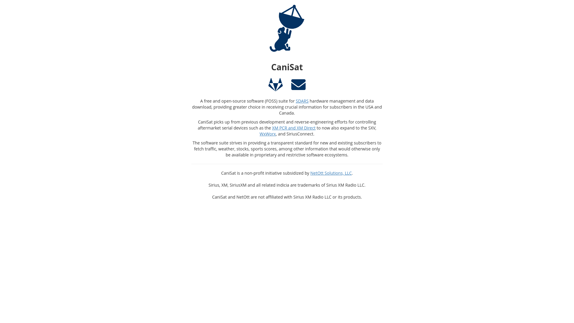website screenshot of https://canisat.pages.dev/