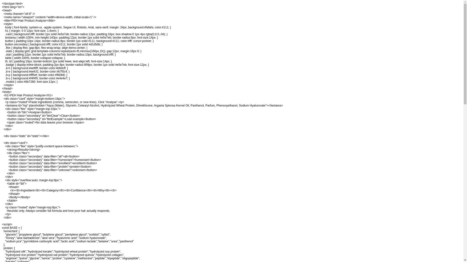 website screenshot of https://peh-analyser.pages.dev/