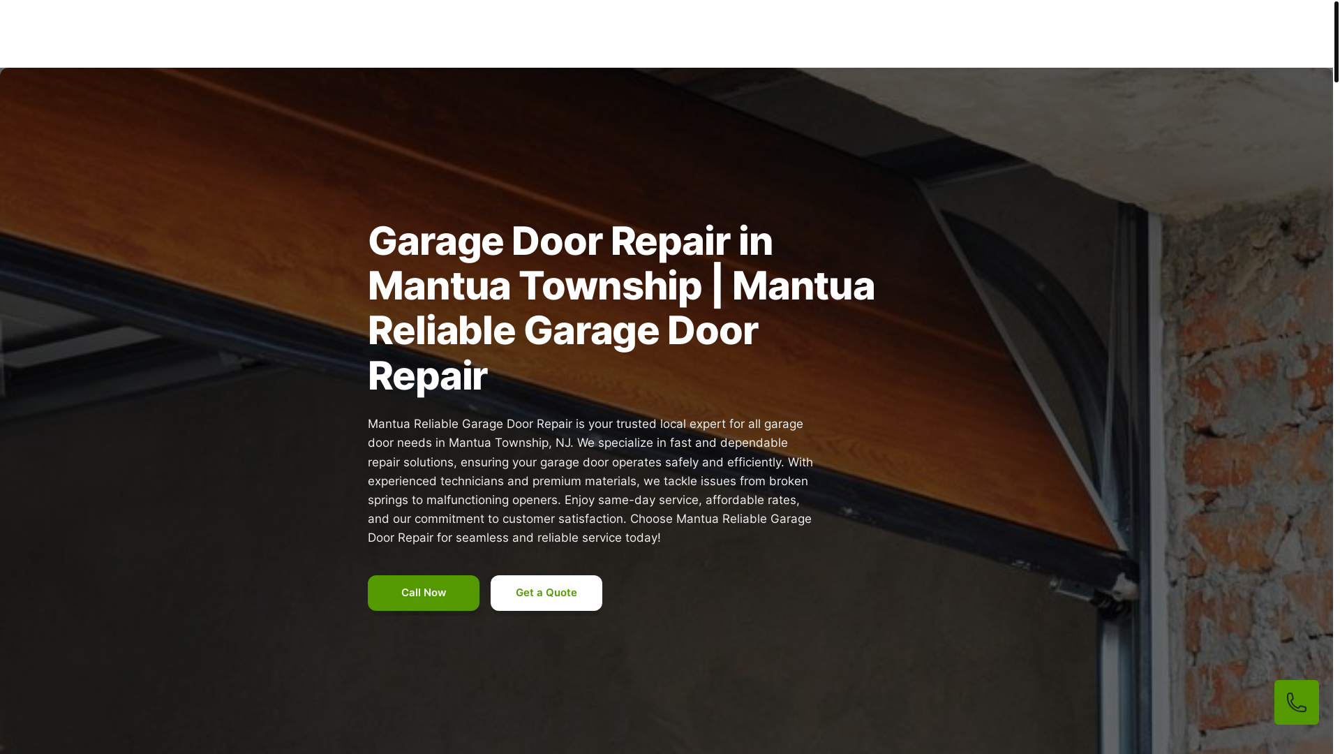 website screenshot of https://mantuatownshipgaragedoorrepair.com/
