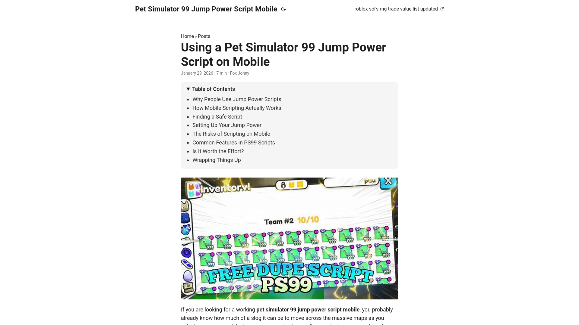 website screenshot of https://pet-simulator-99-jump-power-script-mobile.pages.dev/