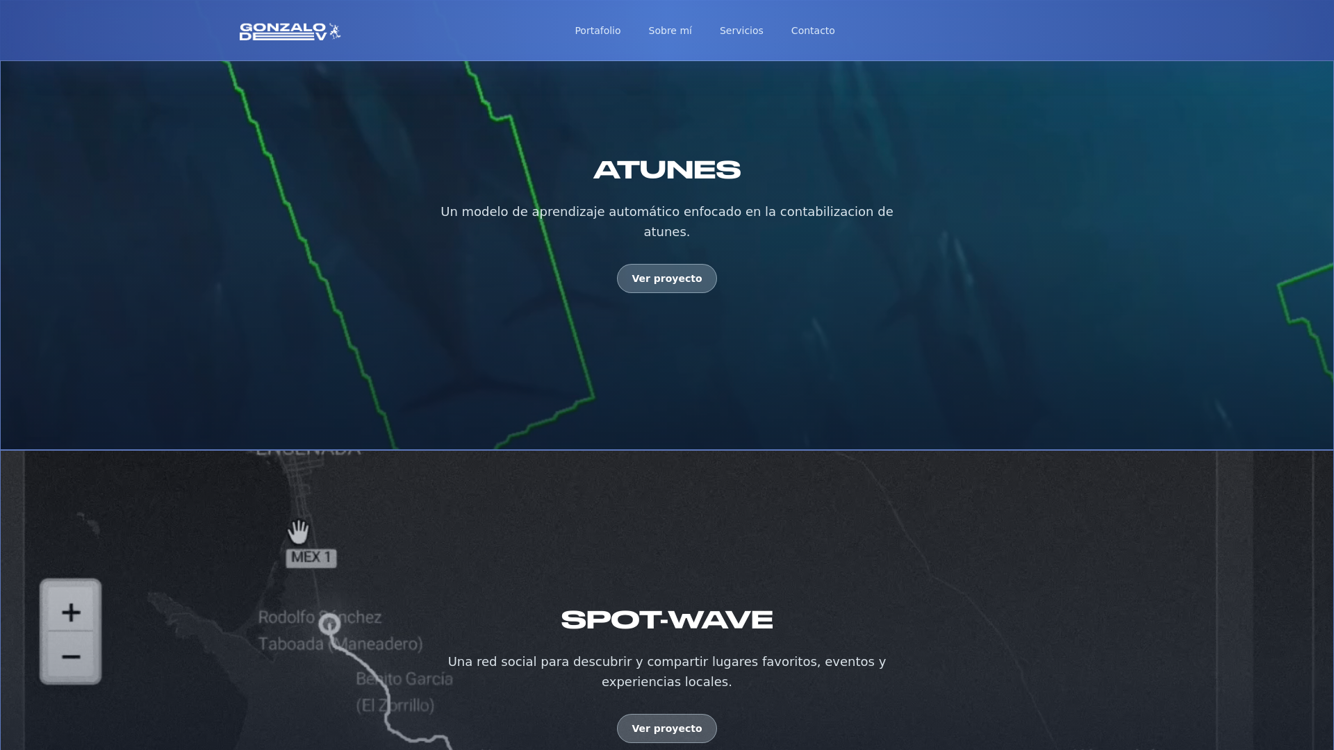 website screenshot of https://gonzaloespinoza.dev