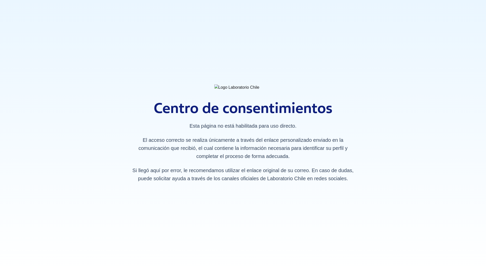 website screenshot of https://consentimientolabchile.cl/