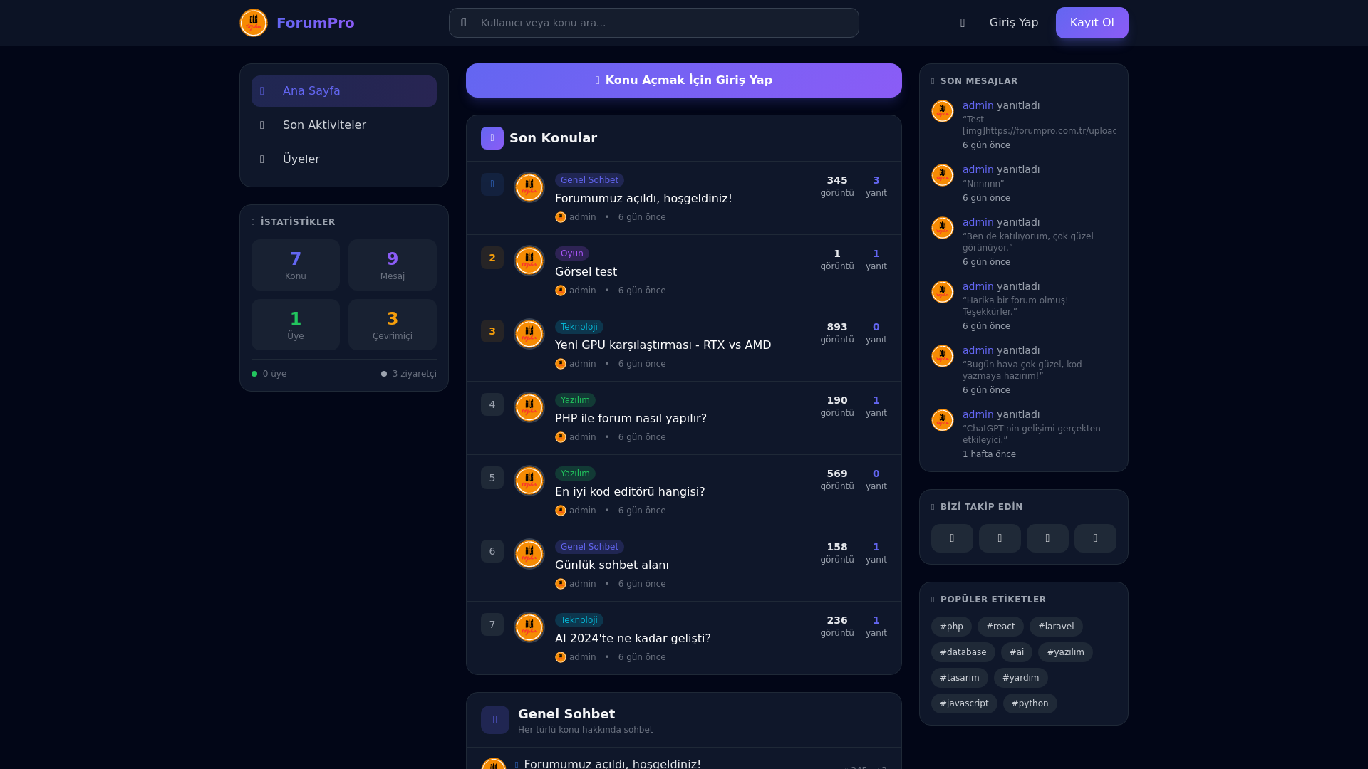 website screenshot of https://forumpro.com.tr/