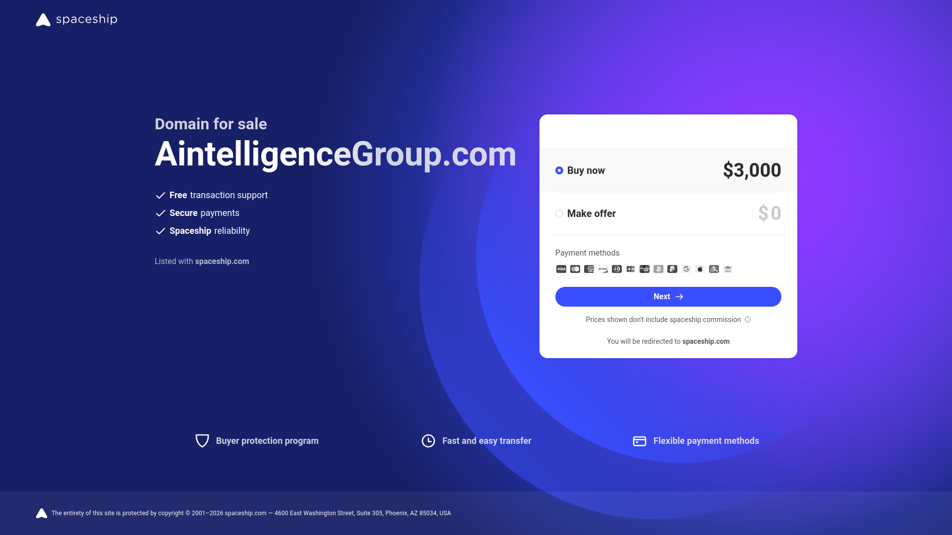 website screenshot of https://aintelligencegroup.info/