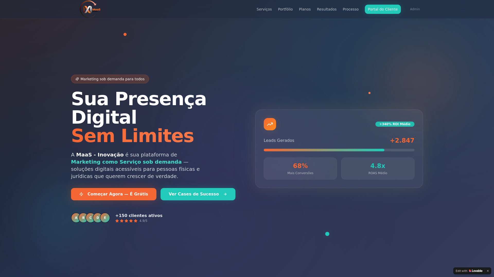 website screenshot of https://usemaas.com/