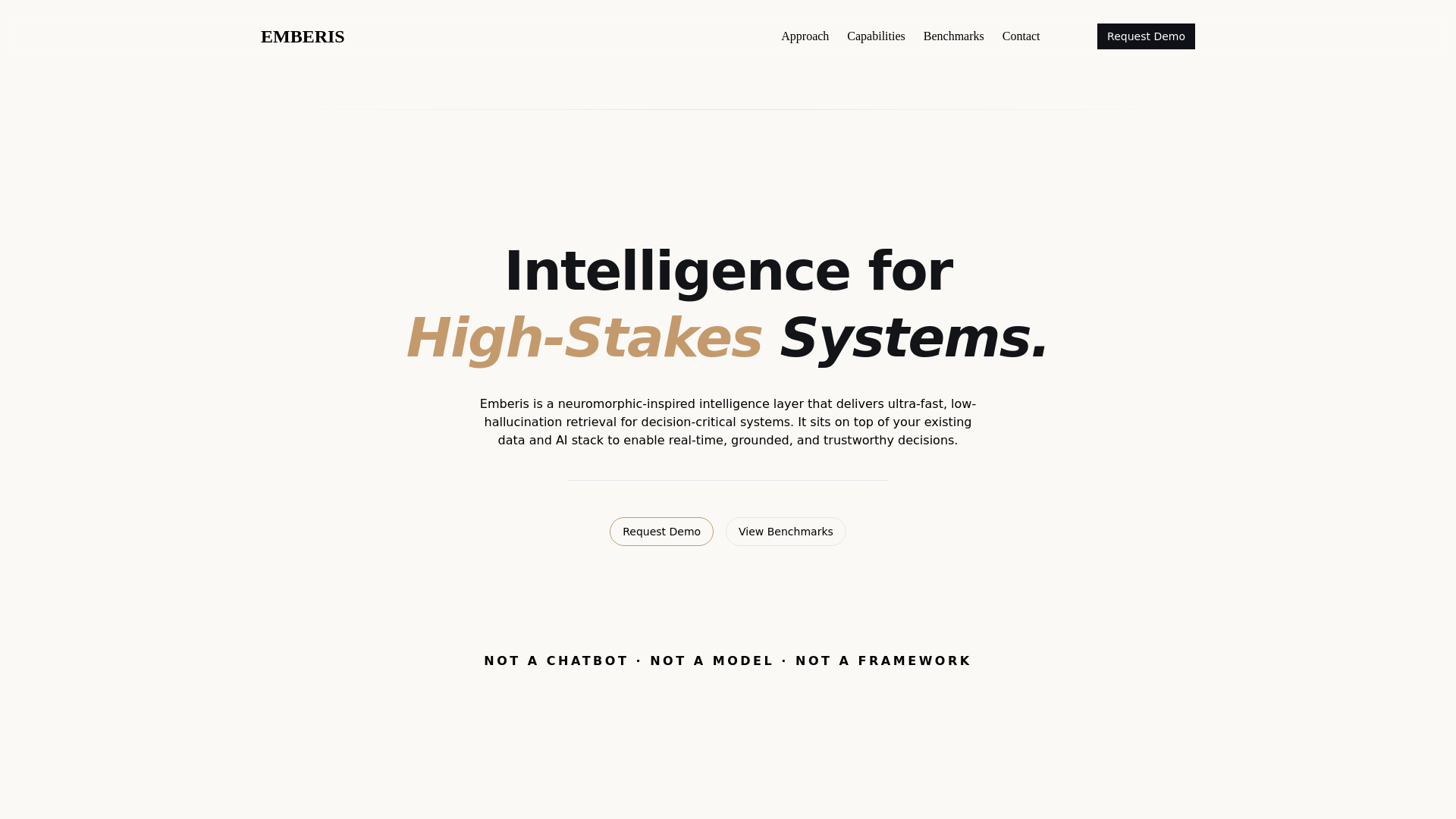 website screenshot of https://emberis.ai/