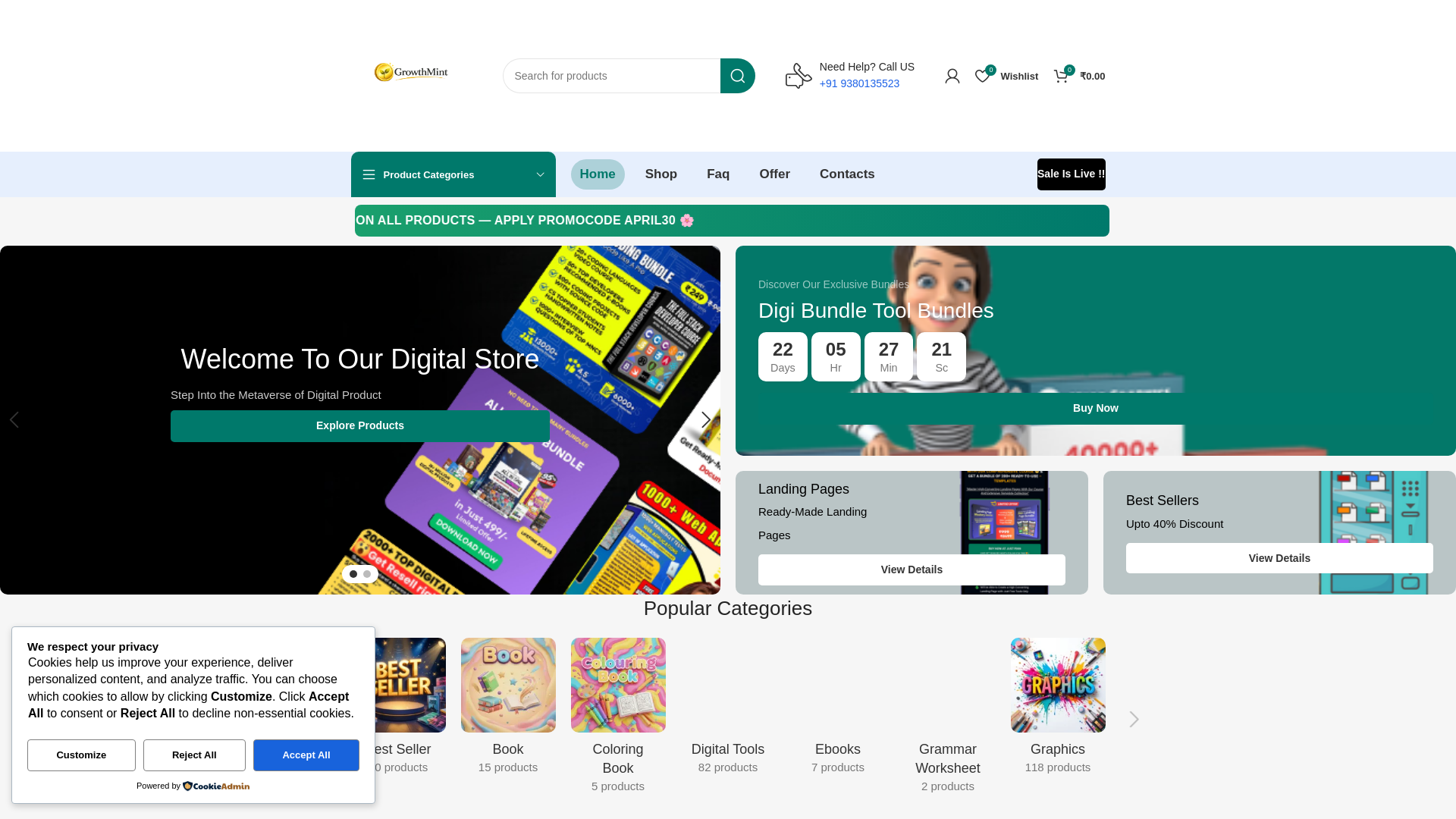 website screenshot of https://growthmint.store/